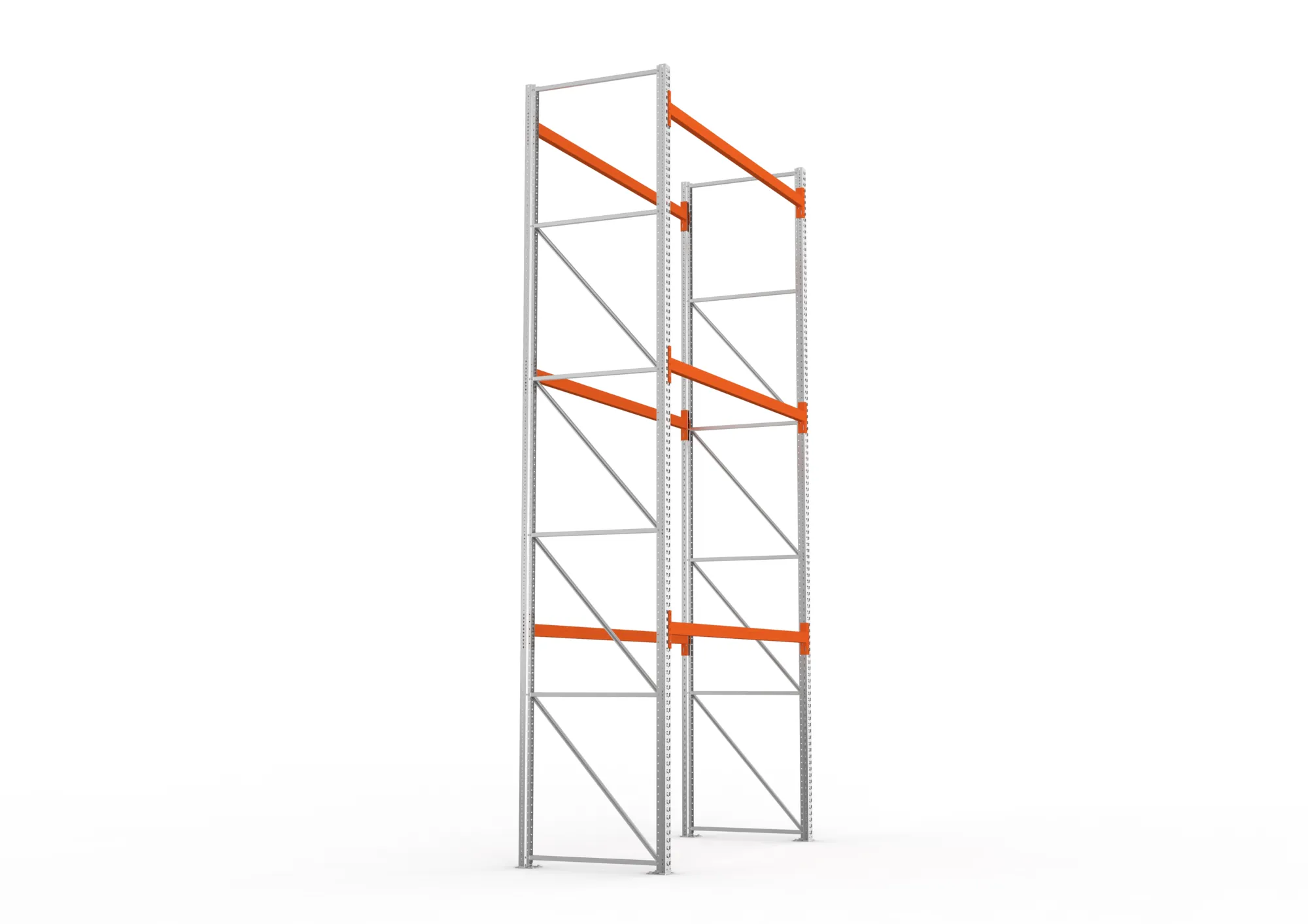 META MULTIPAL | Palettenregal | Grundregal | 5500 x 2700 x 1100 mm | Fachlast 470 kg | 4 Ebenen | 12 Paletten | verzinkt