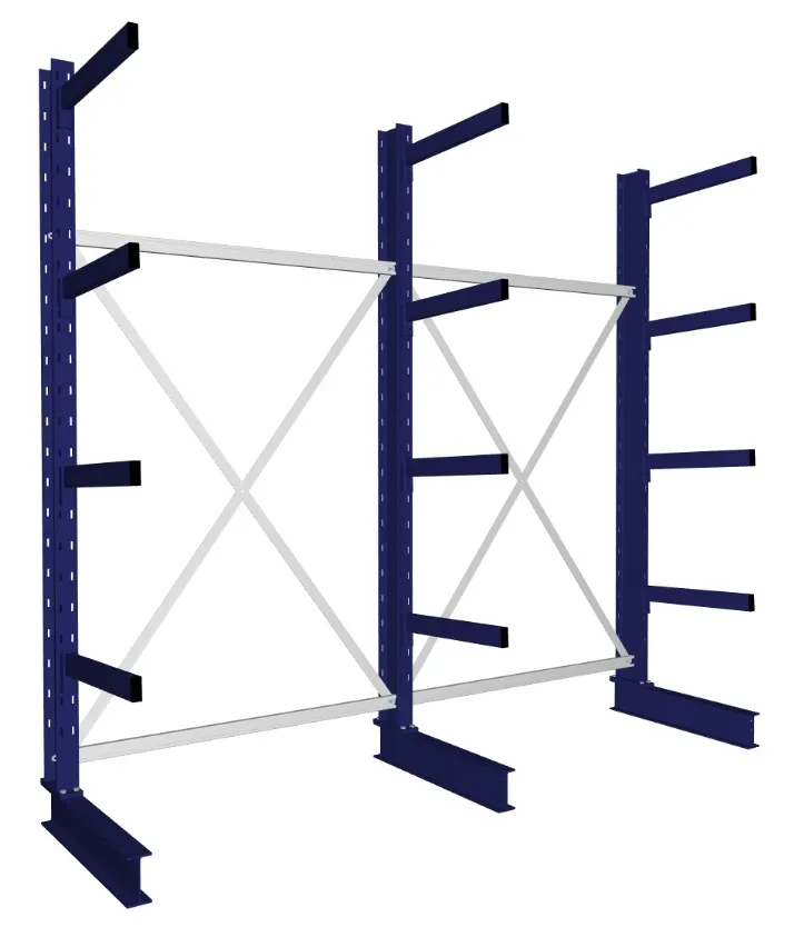 META MULTISTRONG M | Kragarmregal | 2 Felder | 2500 x 2000 x 600 mm | Armlast 355 kg | einseitig | 4+1 Ebenen