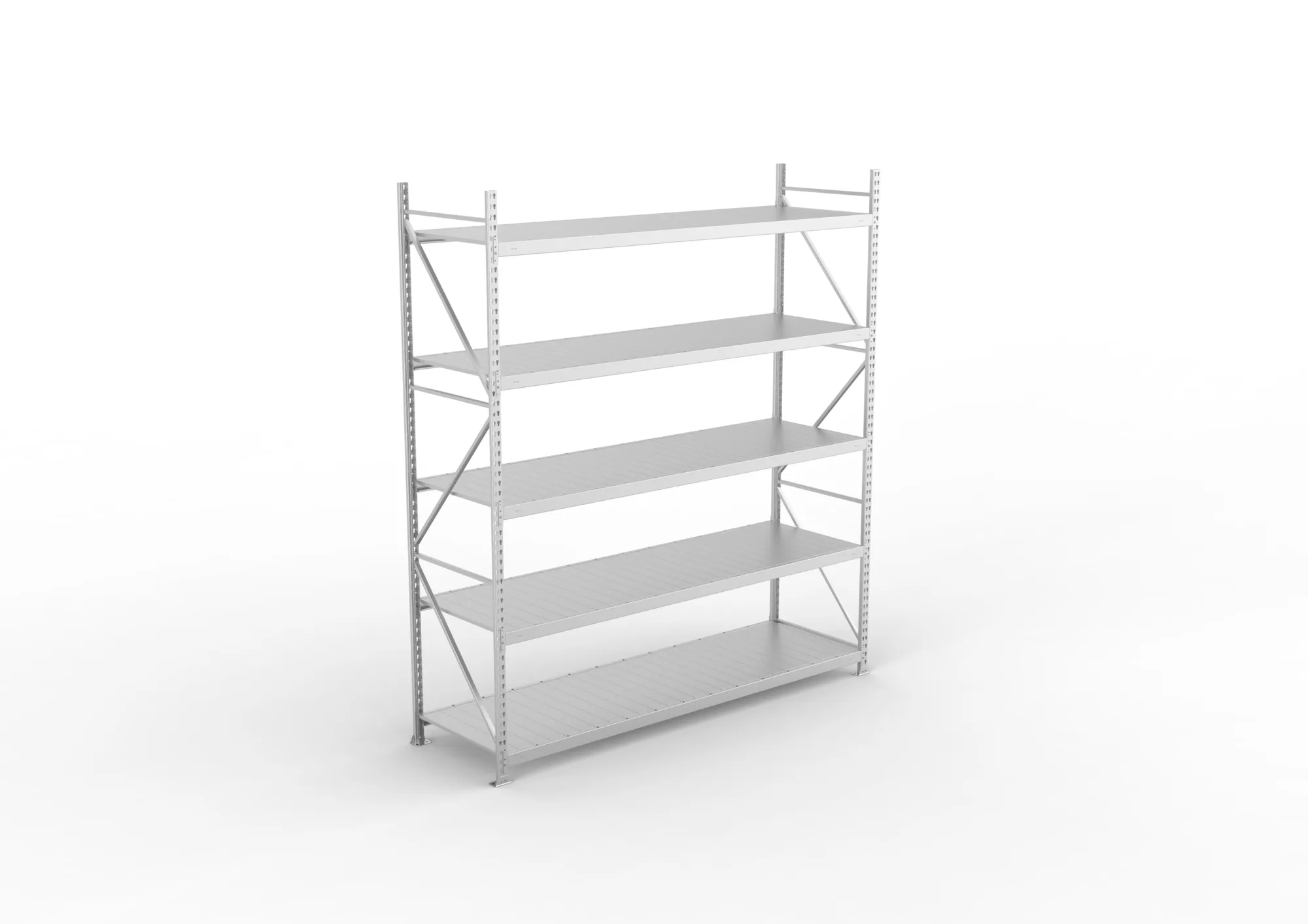 META MINI-RACK Weitspannregal | Grundregal | 3000 x 2600 x 800 mm | Fachlast 490 kg | Stahlpaneelböden | 5 Ebenen