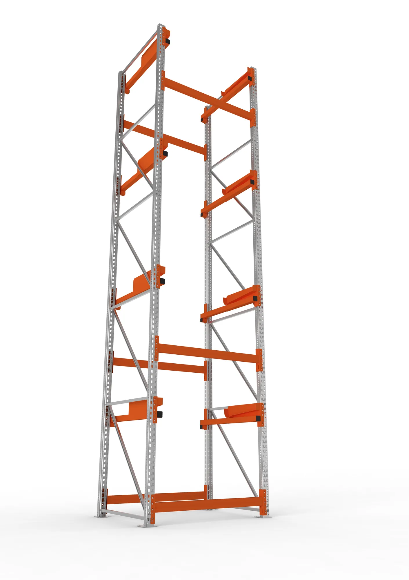 META MULTIPAL | Kabeltrommelregal | Grundregal | 5500 x 1300 x 1100 mm | Feldlast 5500 kg | 4 Ebenen | Typ 2 | RAL 5010