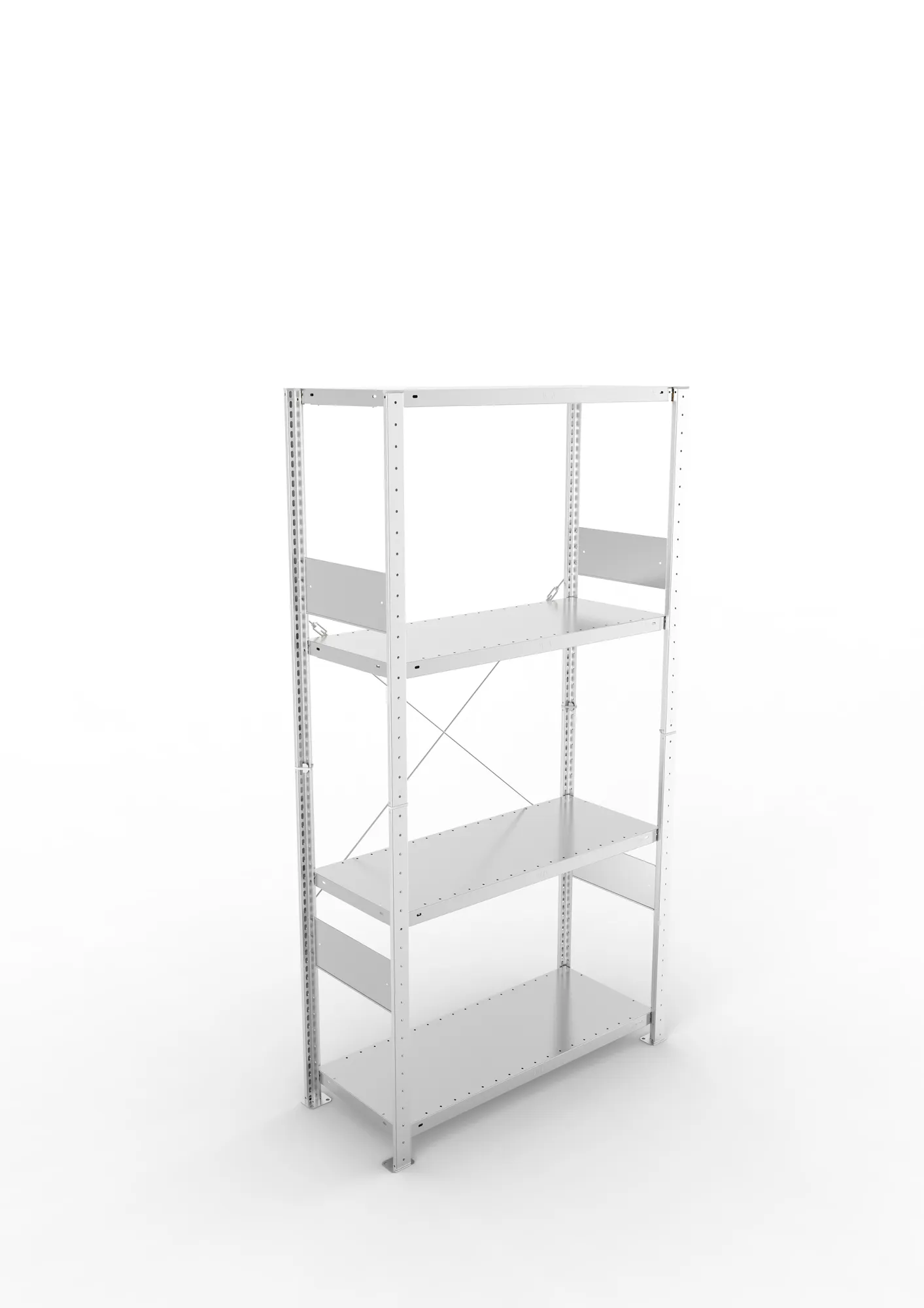 META CLIP SPLIT | Fachbodenregal | Grundregal | 2000 x 1000 x 400 mm | Fachlast 150 kg | 4 Ebenen | verzinkt