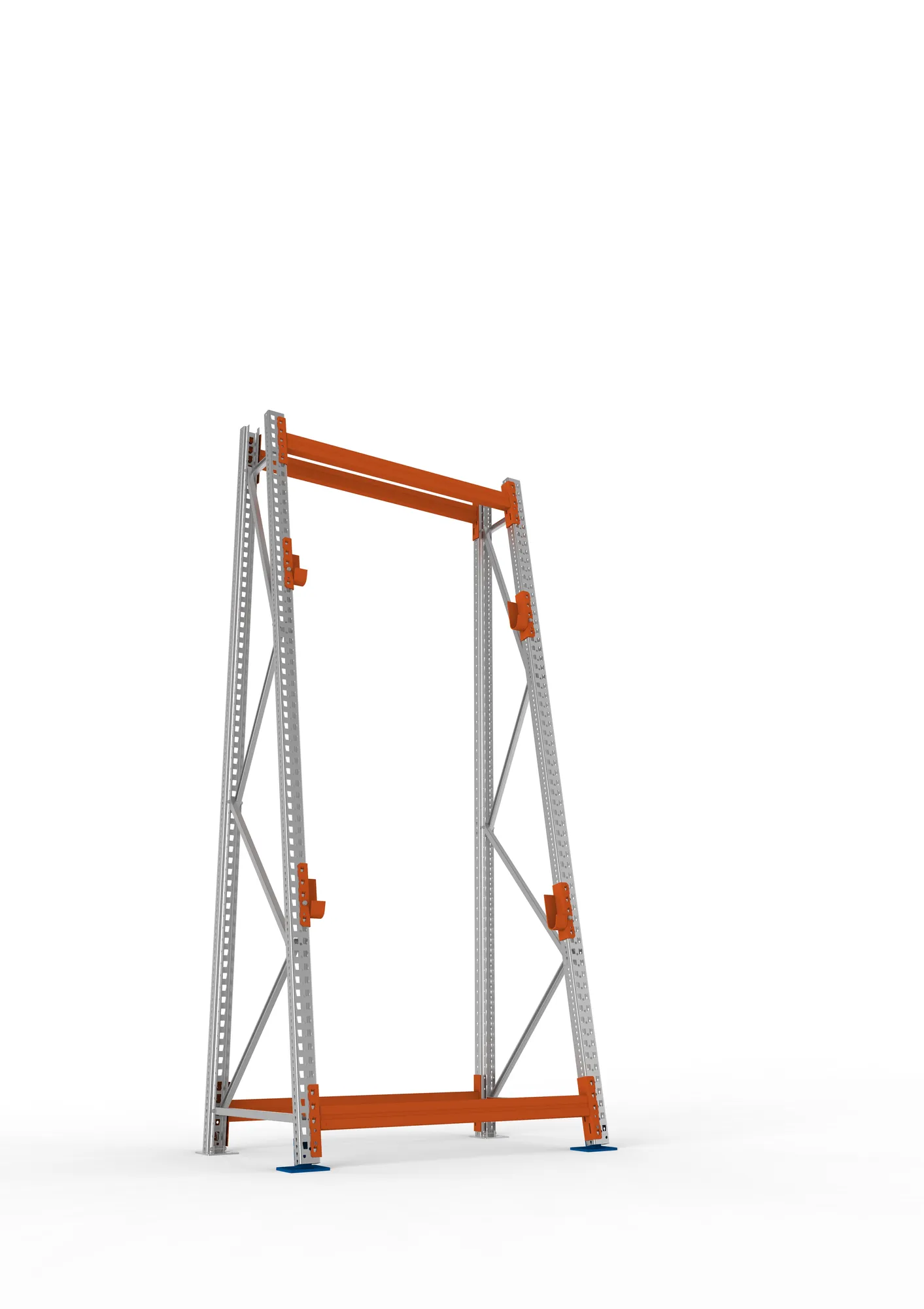 META MULTIPAL | Kabeltrommelregal | Grundregal | 3300 x 1300 x 900 mm | Feldlast 1500 kg | 2 Ebenen | Typ 3/A-Ständer | verzinkt