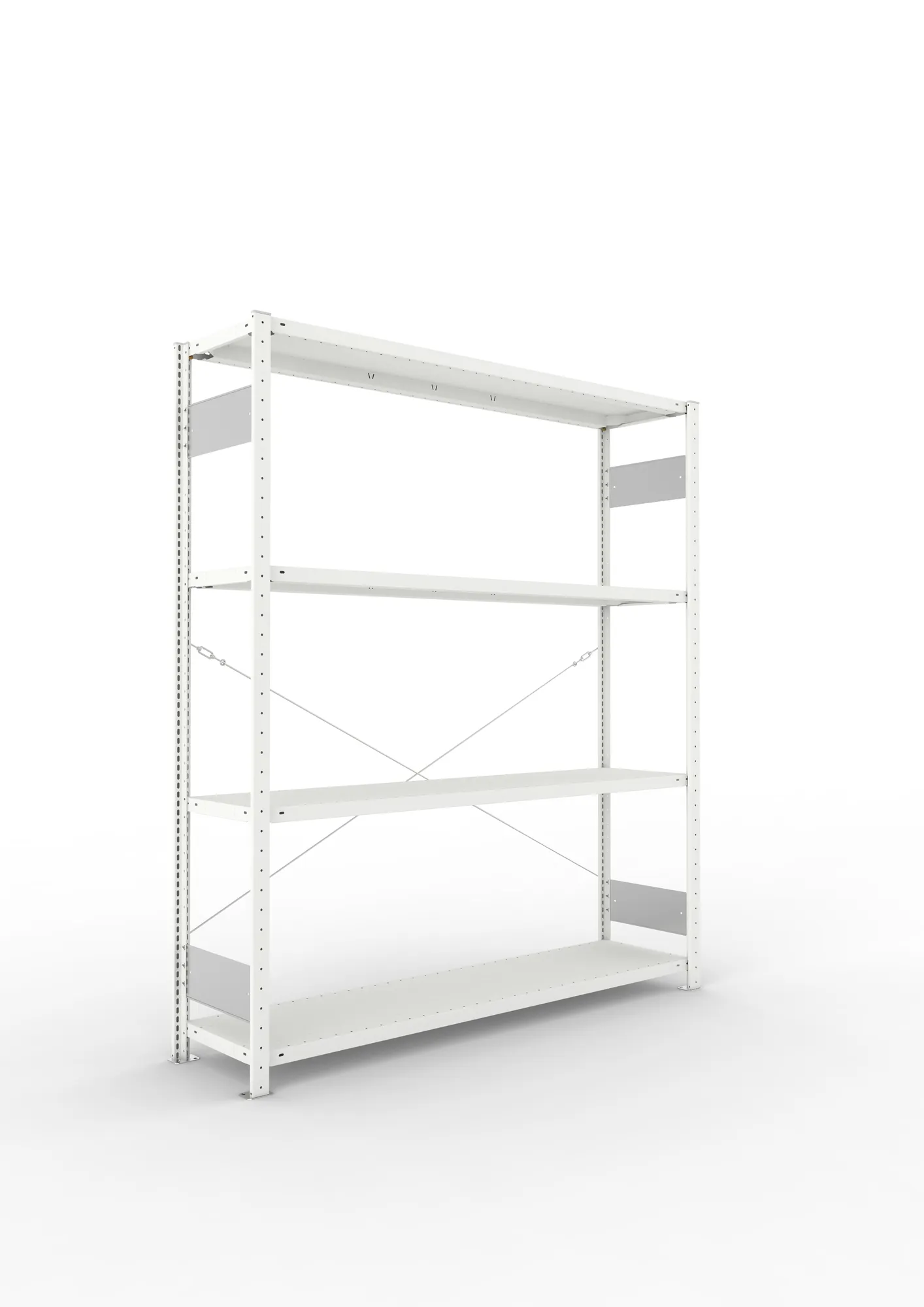 META CLIP S3 | Fachbodenregal | Grundregal | 2000 x 1700 x 400 mm | Fachlast 200 kg | 3+1 Ebenen | RAL 7035