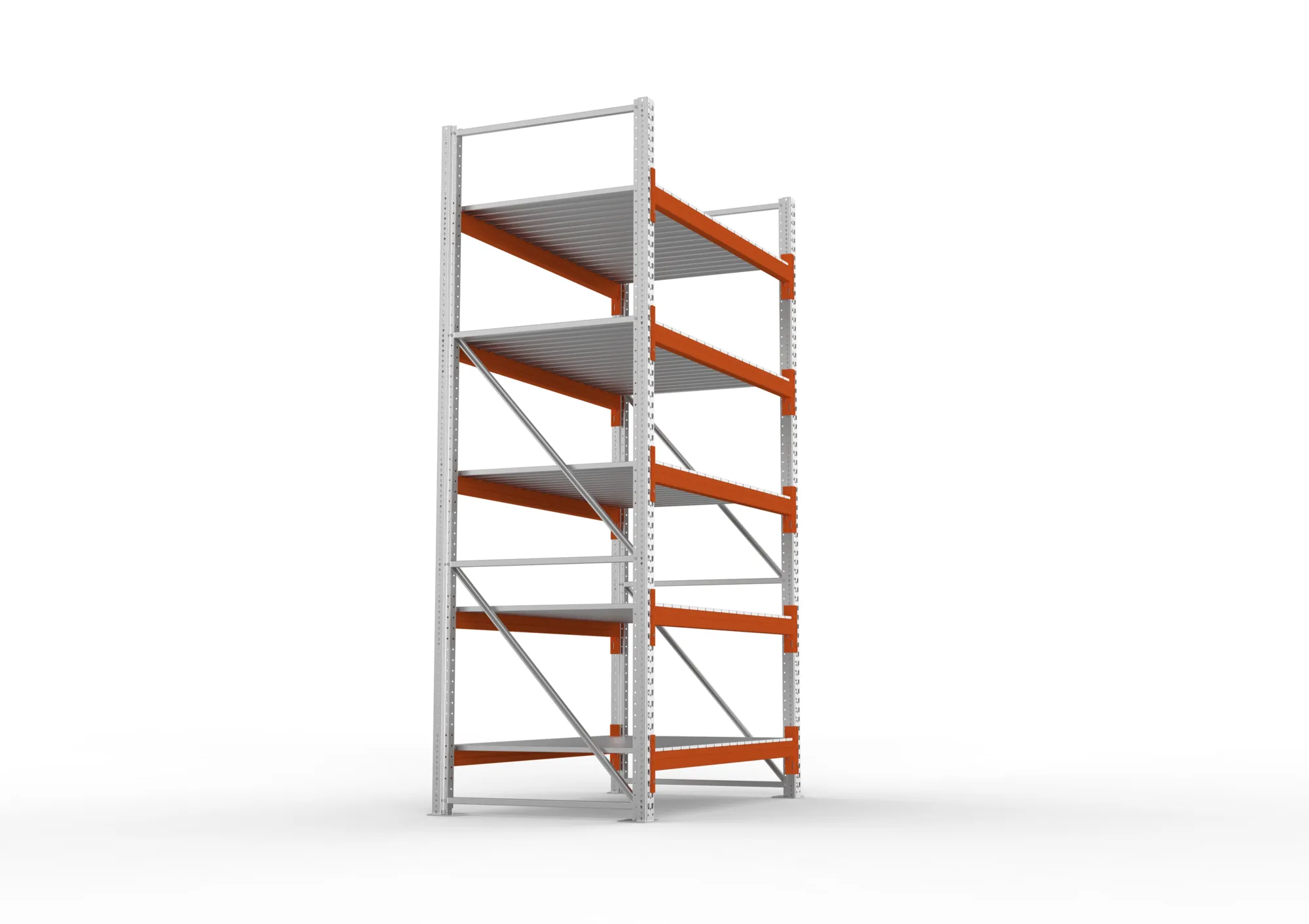 META MULTIPAL | Großfachregal | Grundregal | 3300 x 1825 x 1100 mm | Fachlast 1800 kg | 5 Ebenen | Stahlpaneele | verzinkt