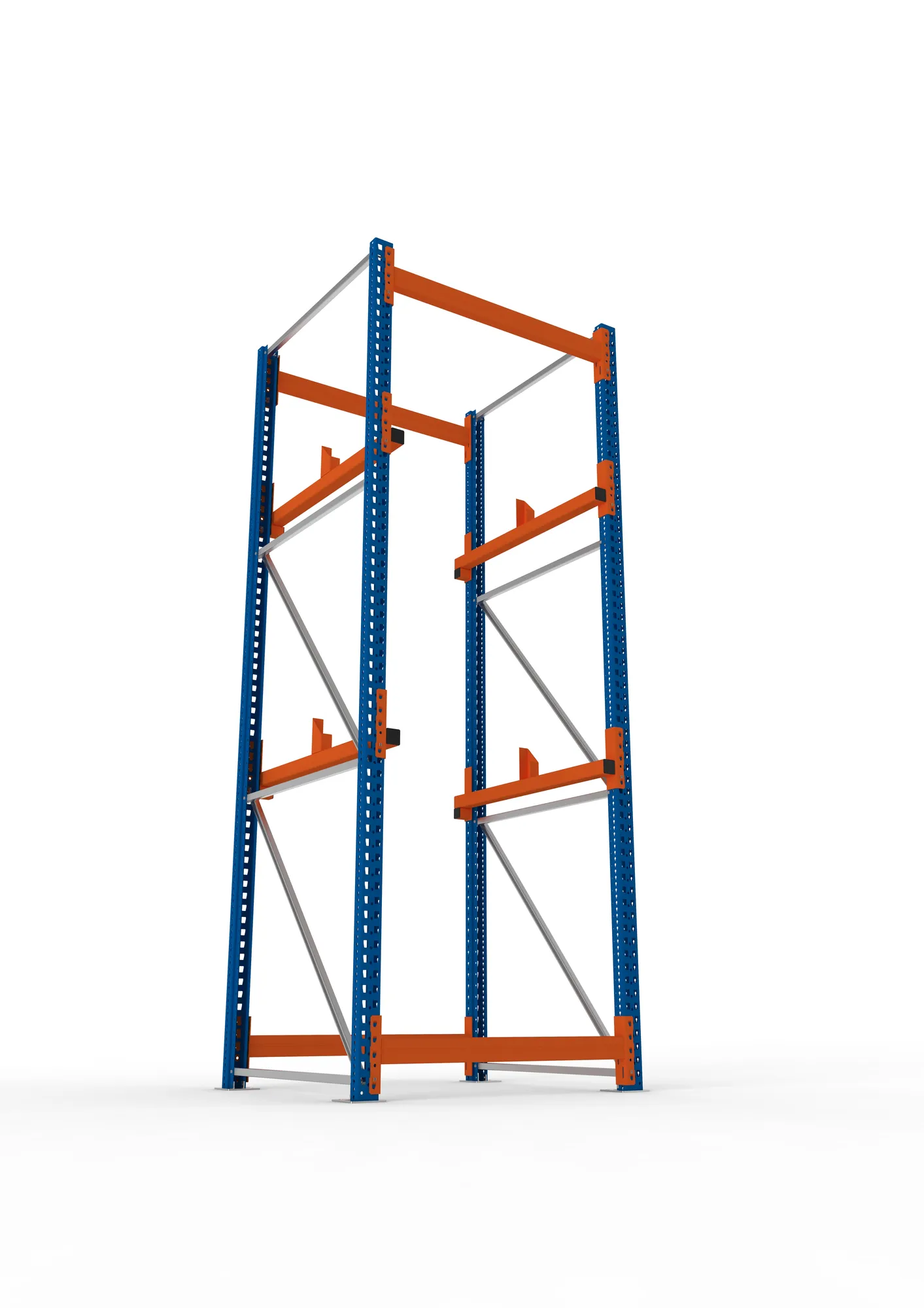 META MULTIPAL | Kabeltrommelregal | Grundregal | 3300 x 1100 x 1100 mm | Feldlast 4000 kg | 2 Ebenen | Typ 1 | RAL 5010