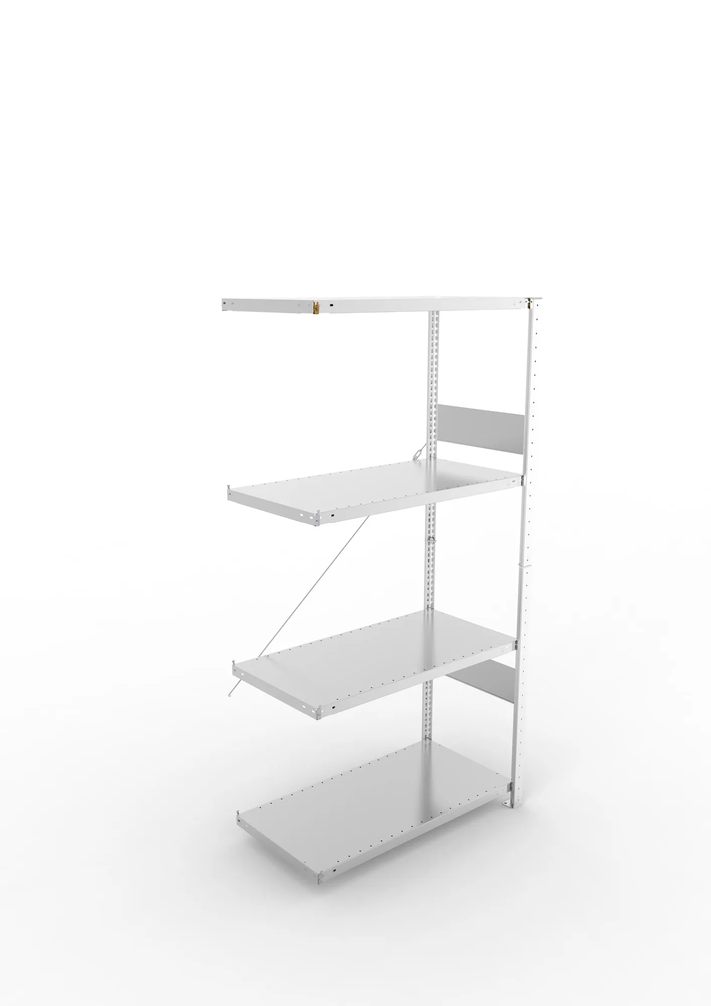 META CLIP SPLIT | Fachbodenregal | Anbauregal | 2000 x 1000 x 500 mm | Fachlast 230 kg | 3+1 Ebenen | verzinkt