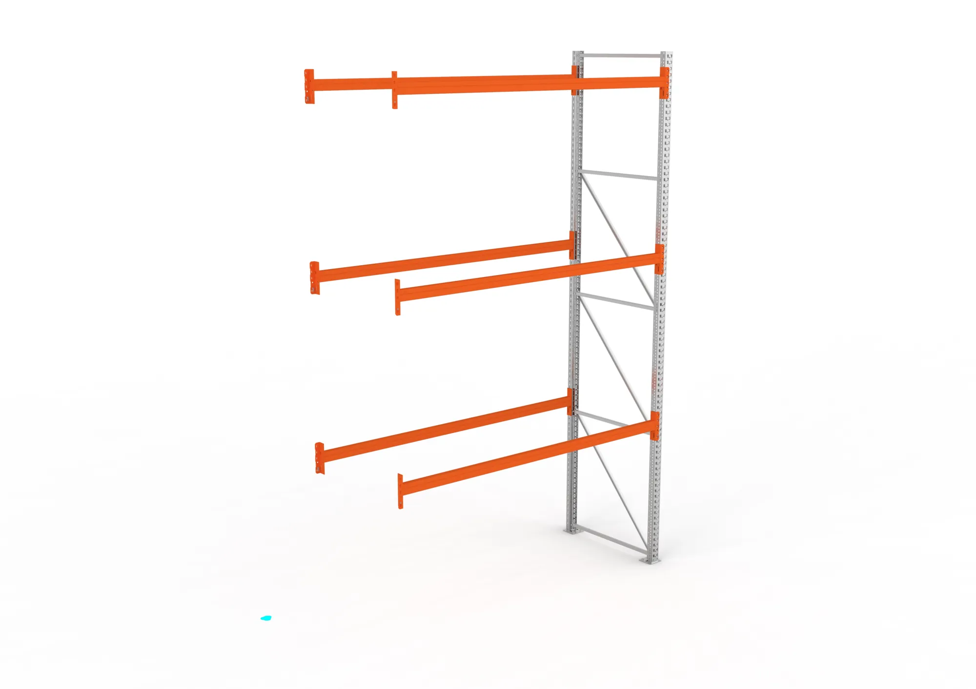 META MULTIPAL | Palettenregal | Anbauregal | 4400 x 2700 x 1100 mm | Fachlast 480 kg | 4 Ebenen | 12 Paletten | verzinkt