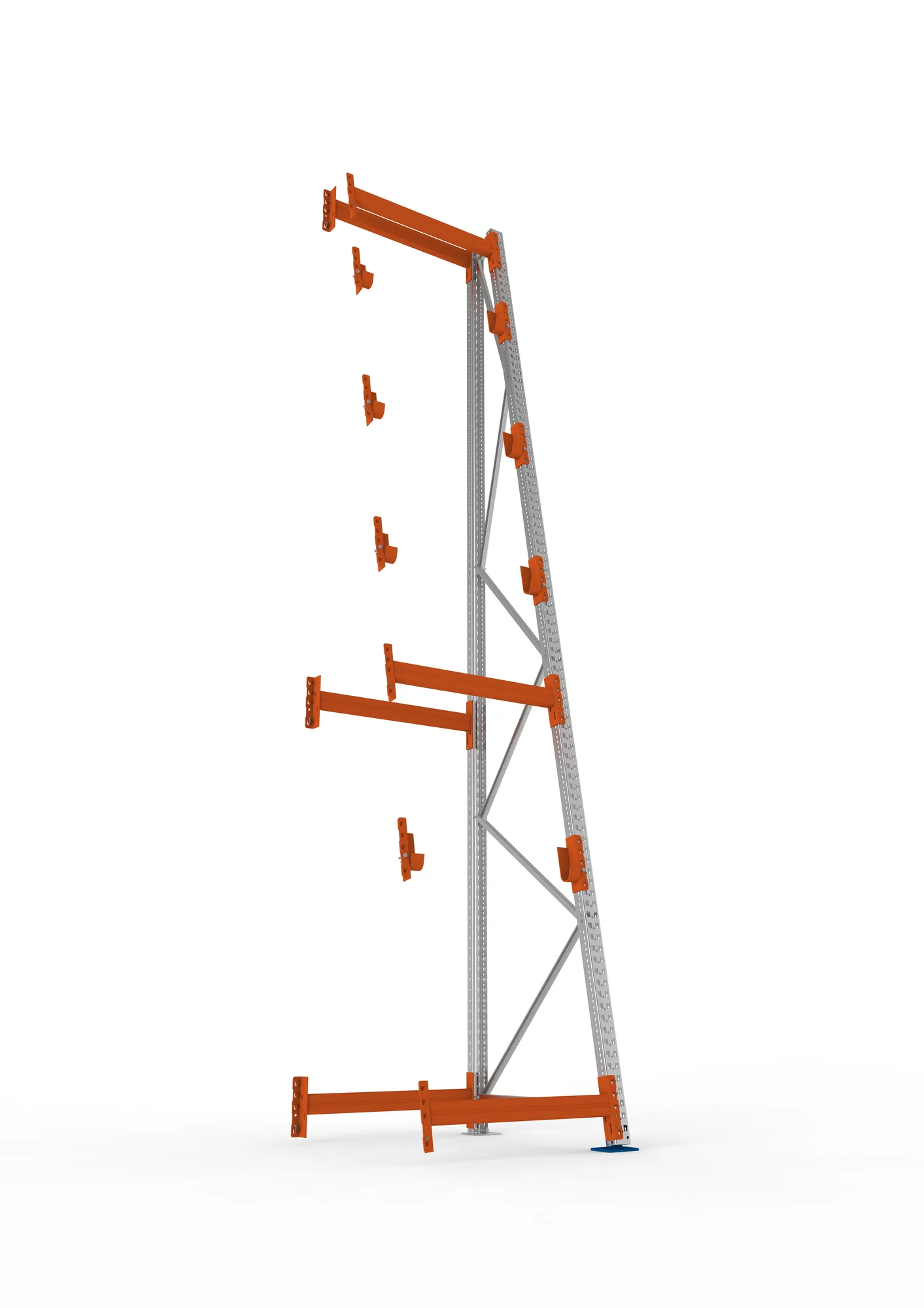 META MULTIPAL | Kabeltrommelregal | Anbauregal | 4900 x 900 x 1100 mm | Feldlast 3000 kg | 4 Ebenen | Typ 3/A-Ständer | verzinkt