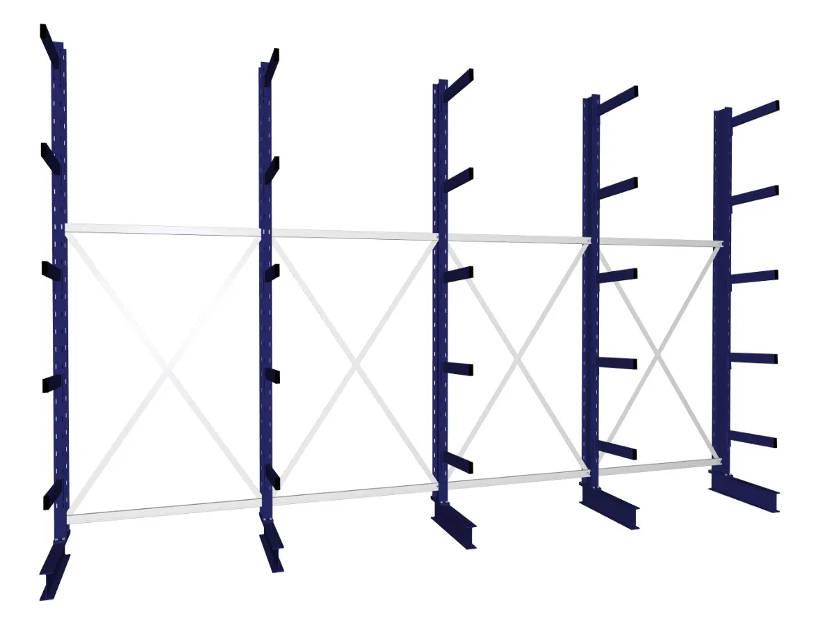 META MULTISTRONG M | Kragarmregal | 4 Felder | 3000 x 5200 x 600 mm | Armlast 355 kg | einseitig | 5+1 Ebenen