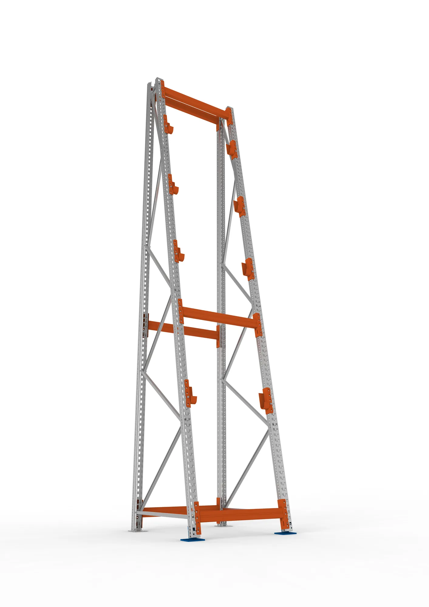 META MULTIPAL | Kabeltrommelregal | Grundregal | 4900 x 900 x 1100 mm | Feldlast 3000 kg | 4 Ebenen | Typ 3/A-Ständer | verzinkt