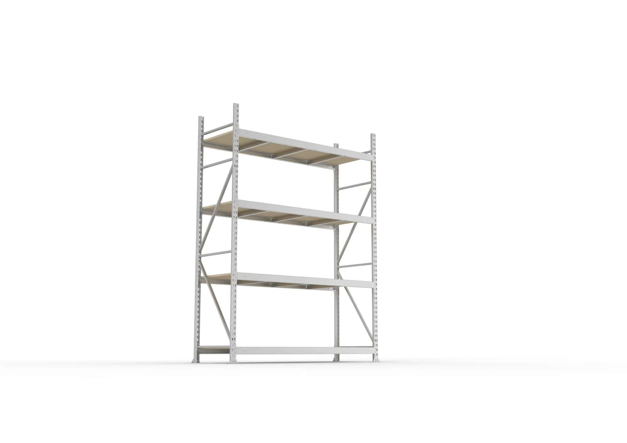 META MINI-RACK Weitspannregal | Grundregal | 2500 x 1800 x 650 mm | Fachlast 600 kg | Spanplattenböden | 4 Ebenen