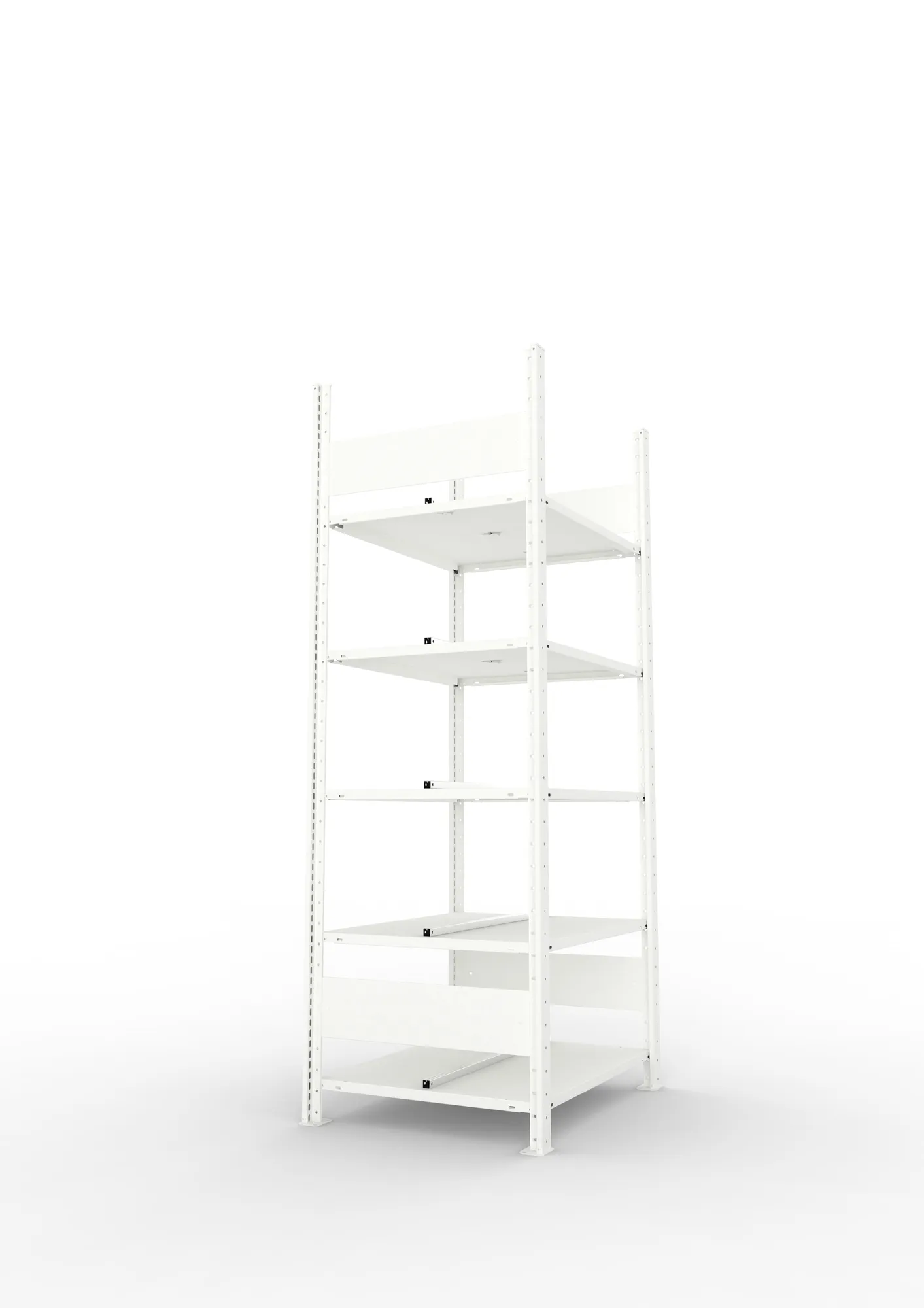 META COMPACT | Büro-Steckregal | Grundregal | 1850 x 750 x 600 mm | Fachlast 100 kg | 5 Ebenen | RAL 7035