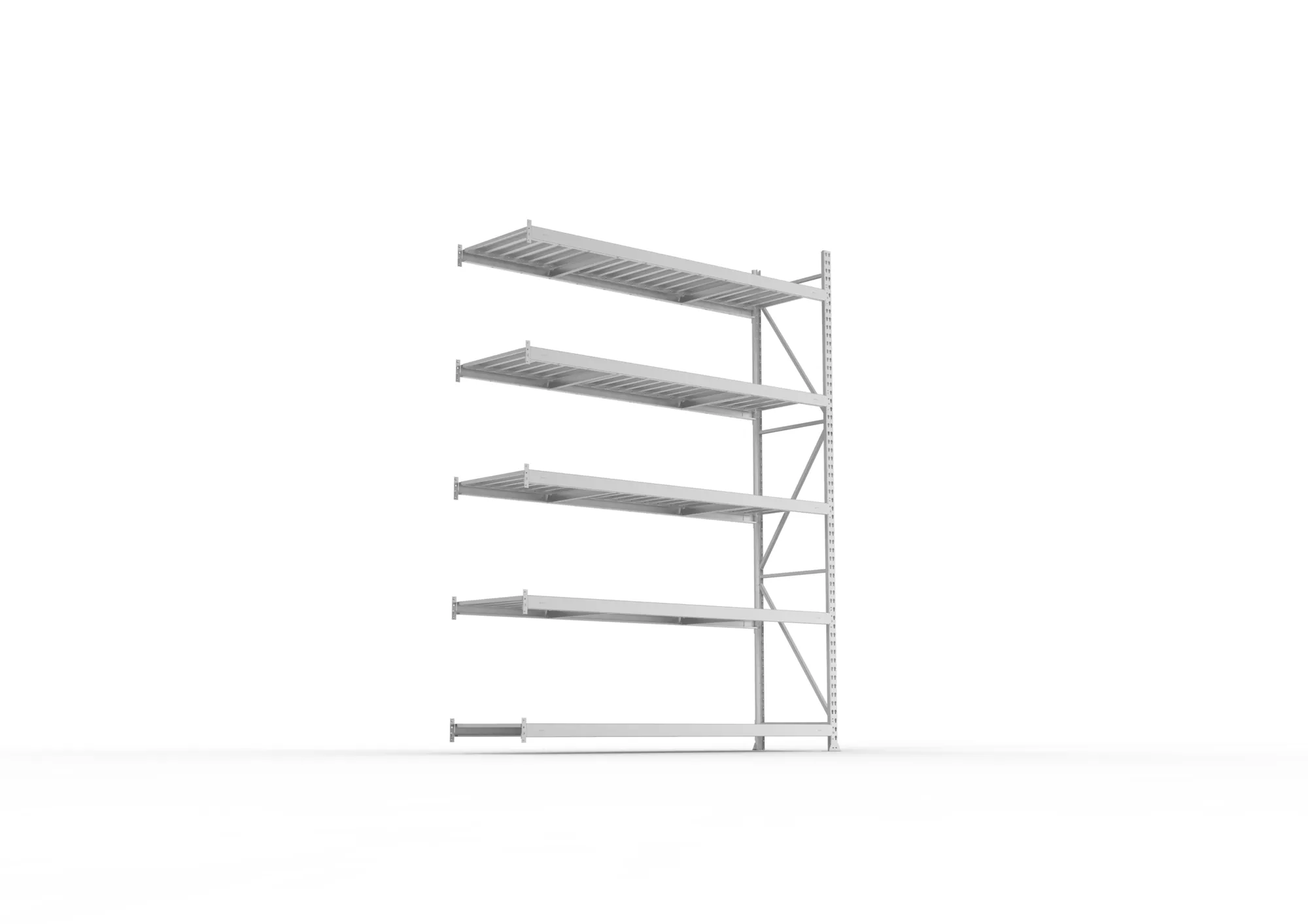 META MINI-RACK Weitspannregal | Anbauregal | 3000 x 2200 x 650 mm | Fachlast 600 kg | Stahlpaneelböden | 5 Ebenen