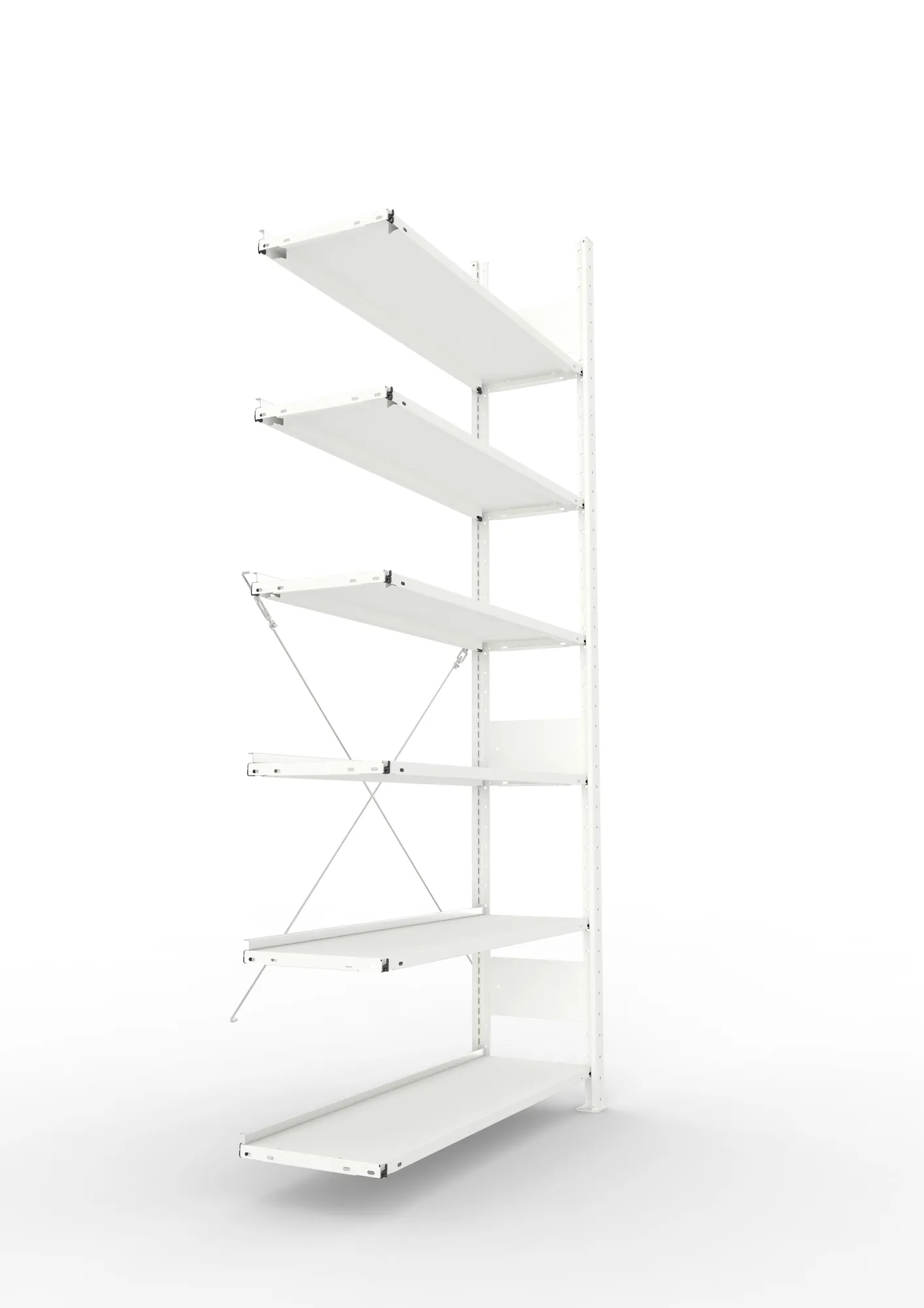 META COMPACT | Büro-Steckregal | Anbauregal | 2200 x 1000 x 300 mm | Fachlast 80 kg | 6 Ebenen | RAL 7035