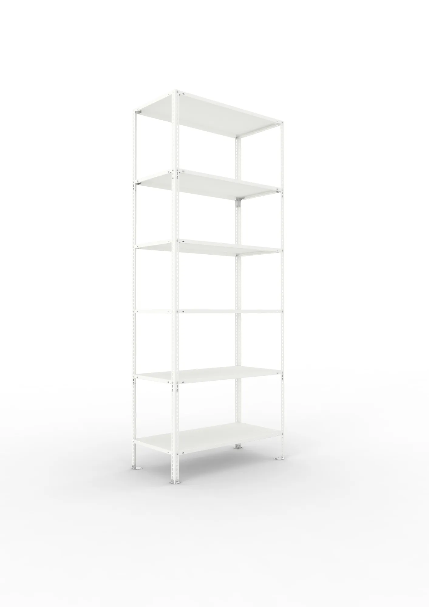 META FIX | Fachbodenregal | Grundregal | 2500 x 1000 x 500 mm | Fachlast 80 kg | 6 Ebenen | RAL 7035