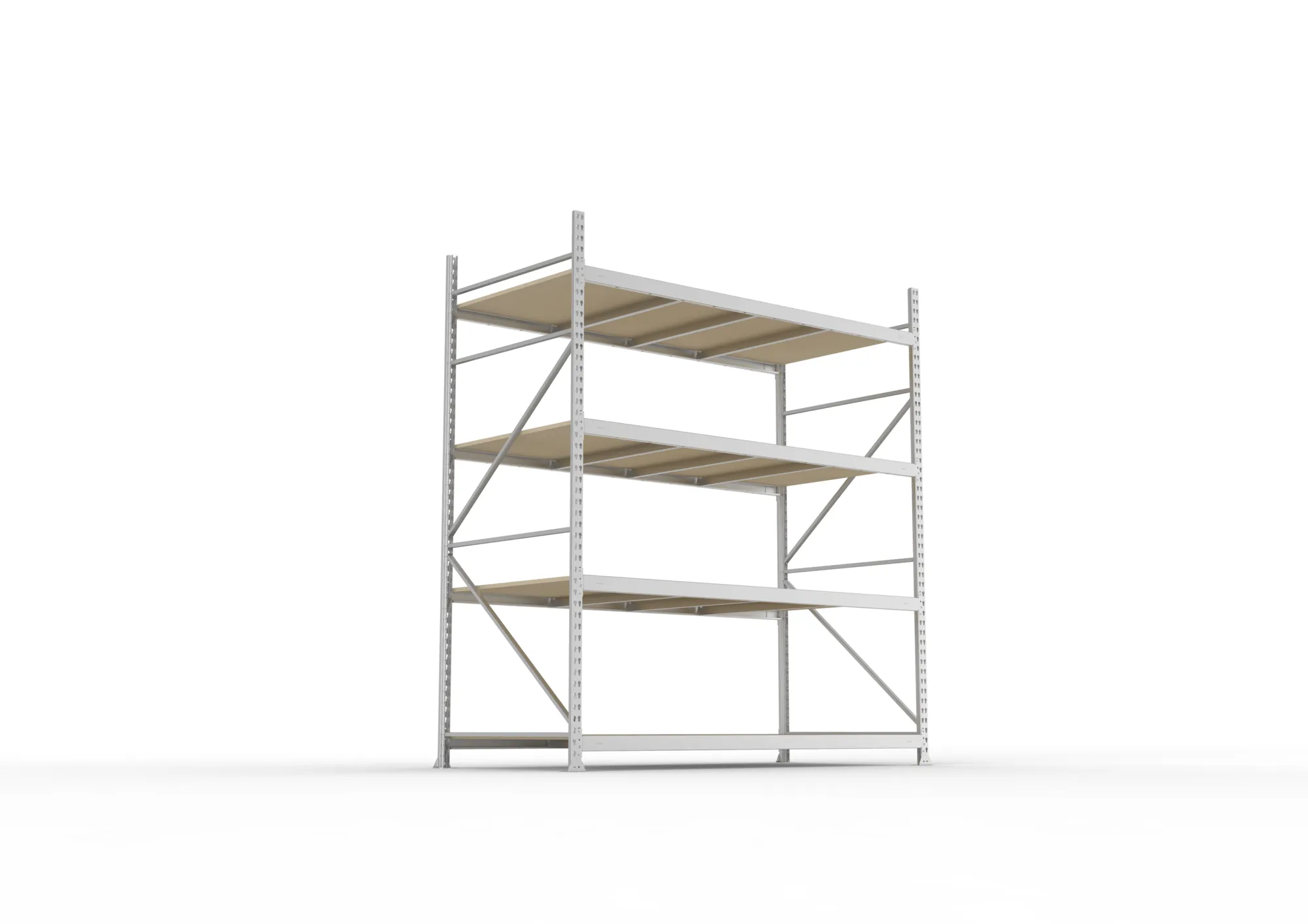 META MINI-RACK Weitspannregal | Grundregal | 2500 x 2200 x 1050 mm | Fachlast 600 kg | Spanplattenböden | 4 Ebenen