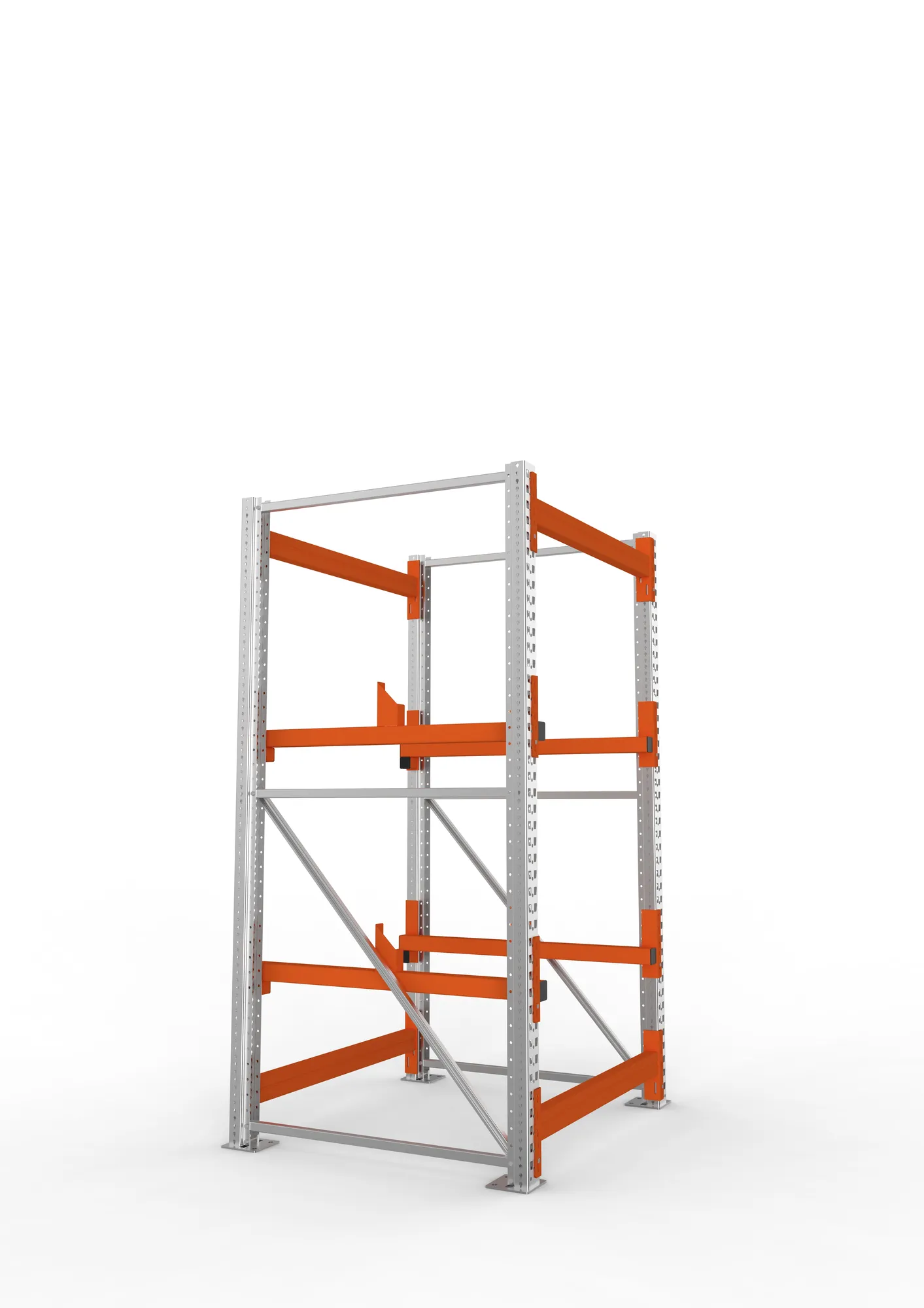 META MULTIPAL | Kabeltrommelregal | Grundregal | 2200 x 1100 x 1100 mm | Feldlast 4000 kg | 2 Ebenen | Typ 1 | verzinkt