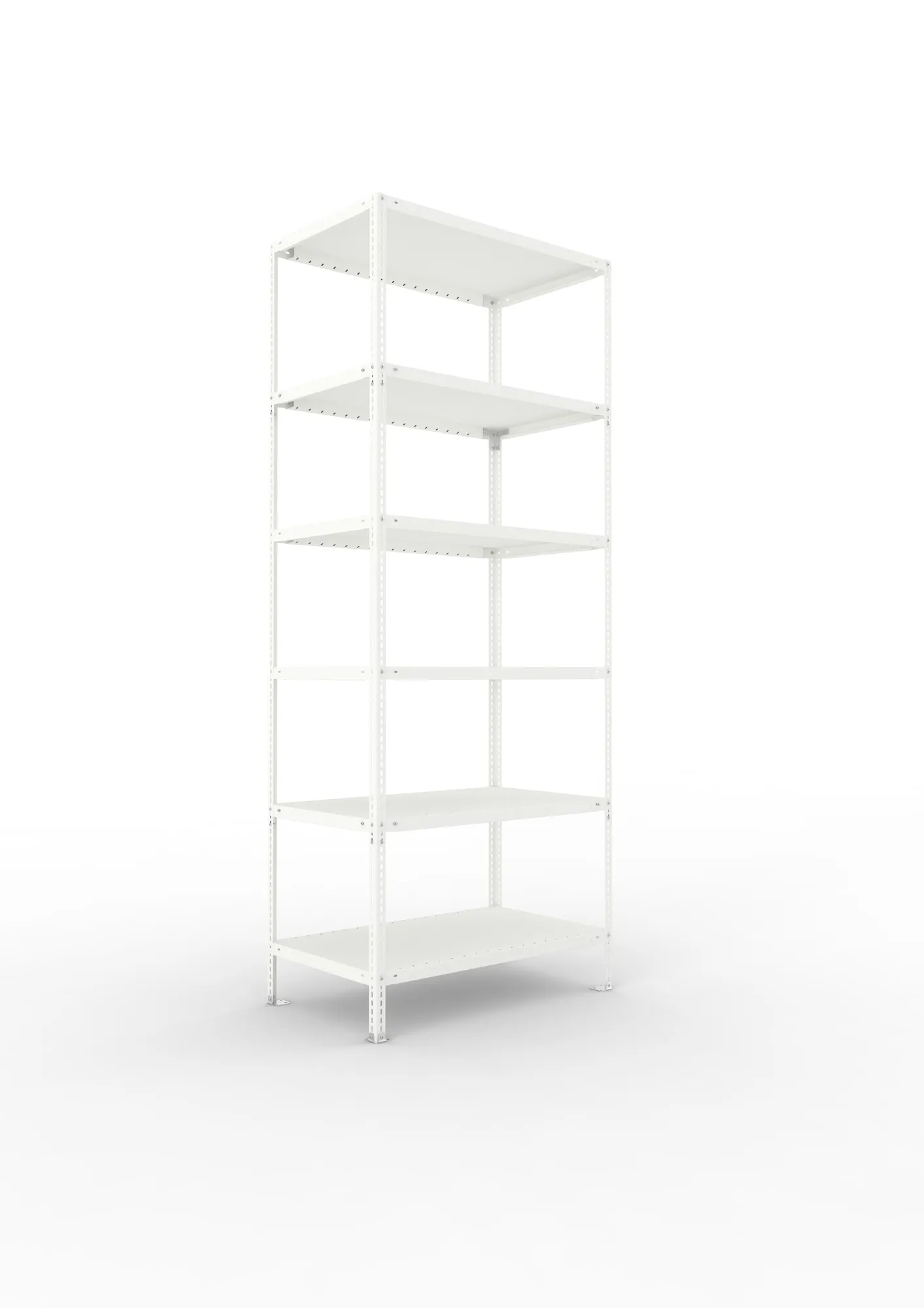 META FIX | Fachbodenregal | Grundregal | 2500 x 1000 x 600 mm | Fachlast 100 kg | 6 Ebenen | RAL 7035