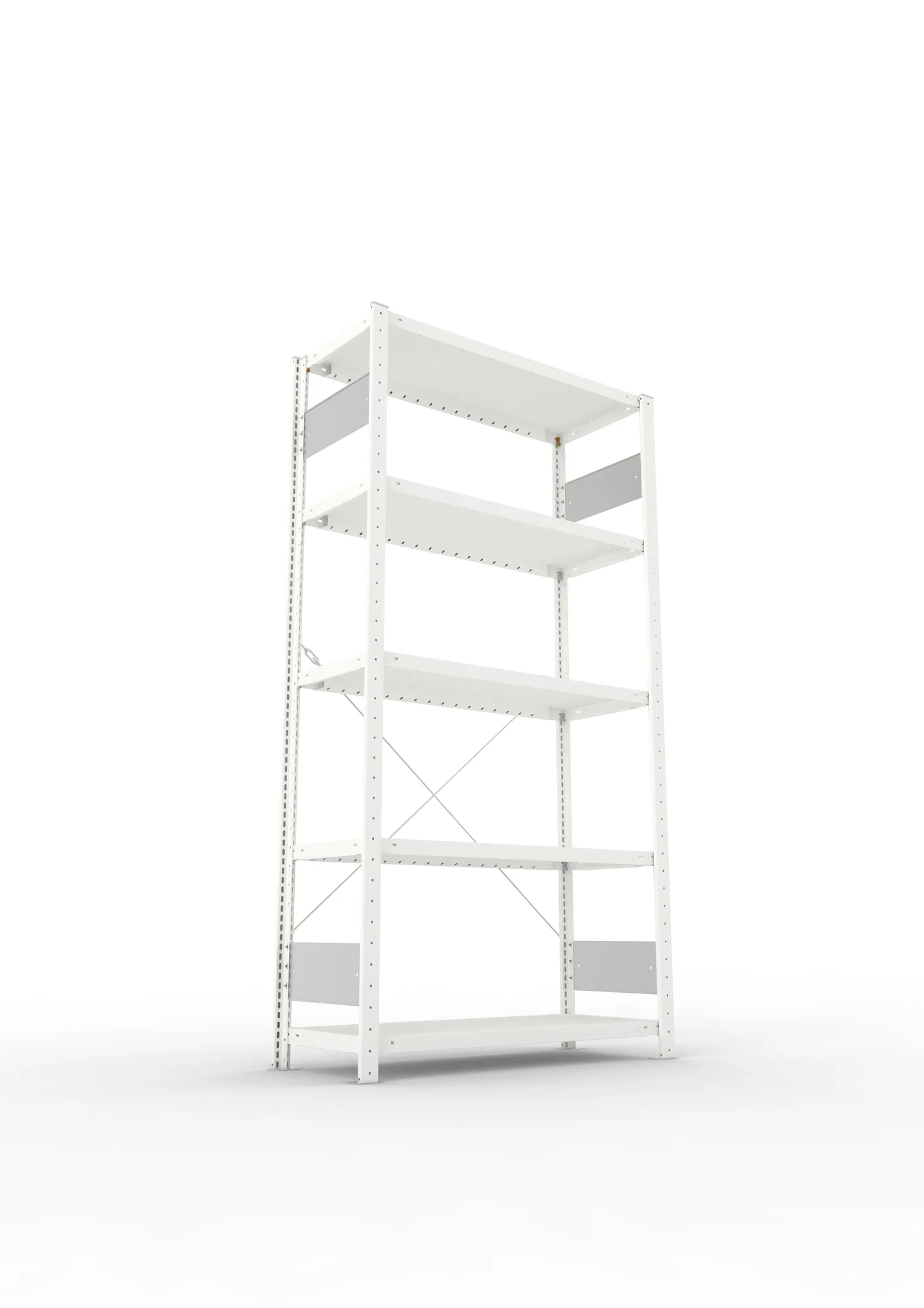 META CLIP S3 | Fachbodenregal | Grundregal | 2000 x 1000 x 400 mm | Fachlast 100 kg | 4+1 Ebenen | RAL 7035