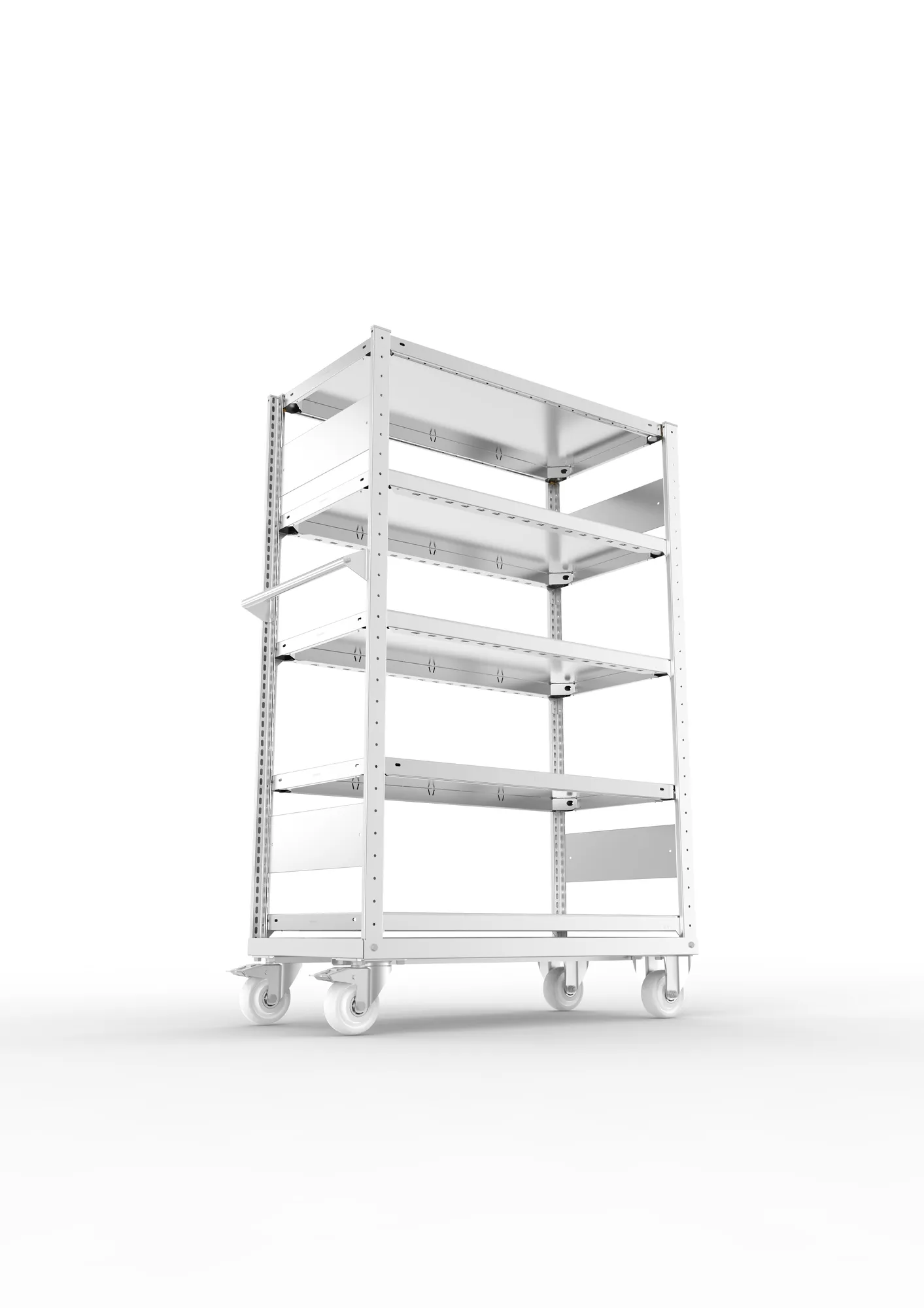 META CLIP | Regalwagen mit Fachböden | 1500 x 1000 x 500 mm | 100 kg | verzinkt