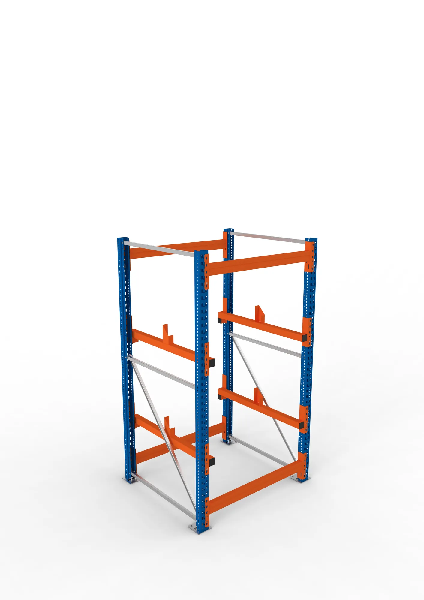 META MULTIPAL | Kabeltrommelregal | Grundregal | 2200 x 1100 x 1100 mm | Feldlast 4000 kg | 2 Ebenen | Typ 1 | RAL 5010