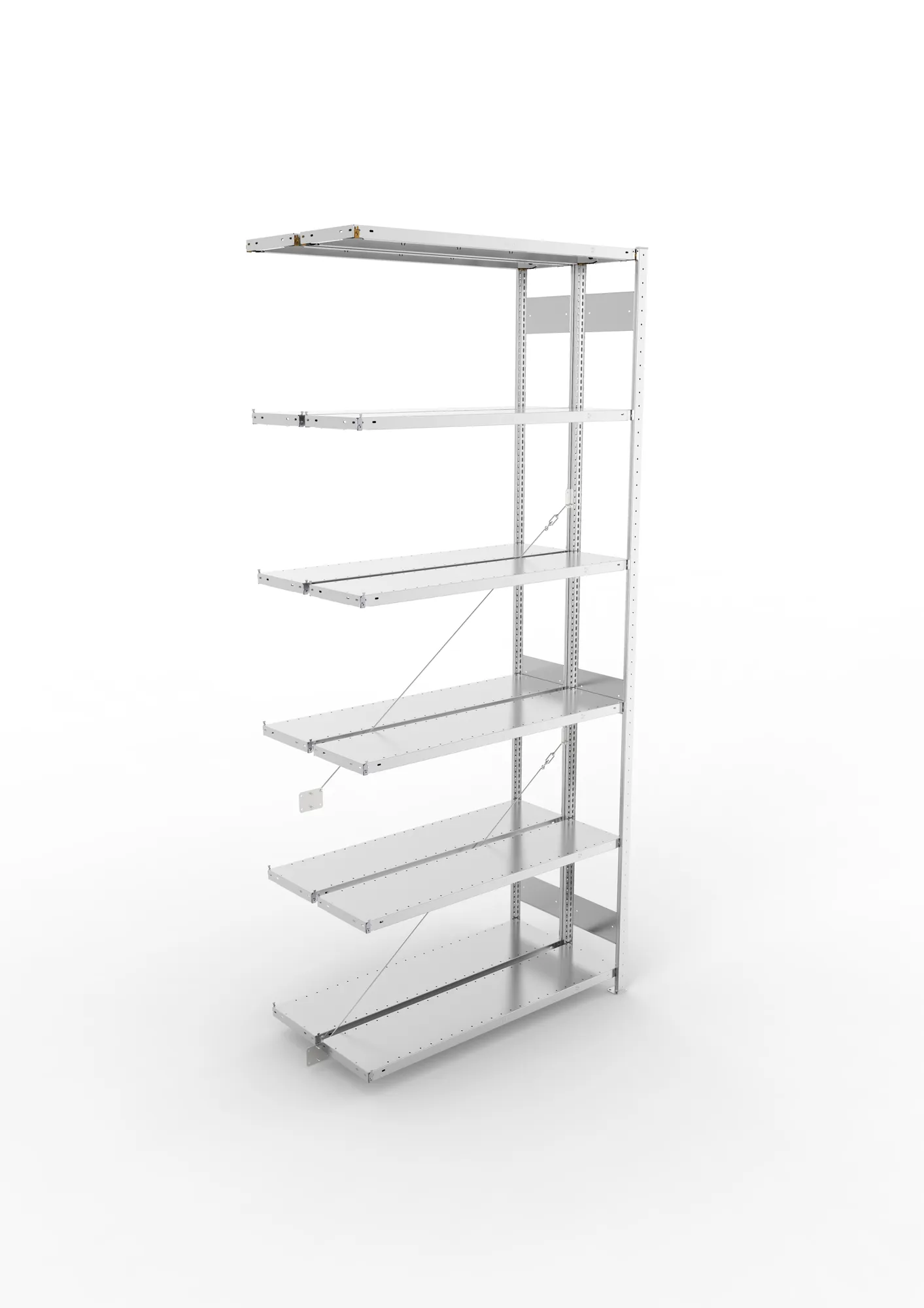 META CLIP | Fachbodenregal | Doppel-Anbauregal | 3000 x 1300 x 300 mm | Fachlast 230 kg | 5+1 Ebenen | verzinkt