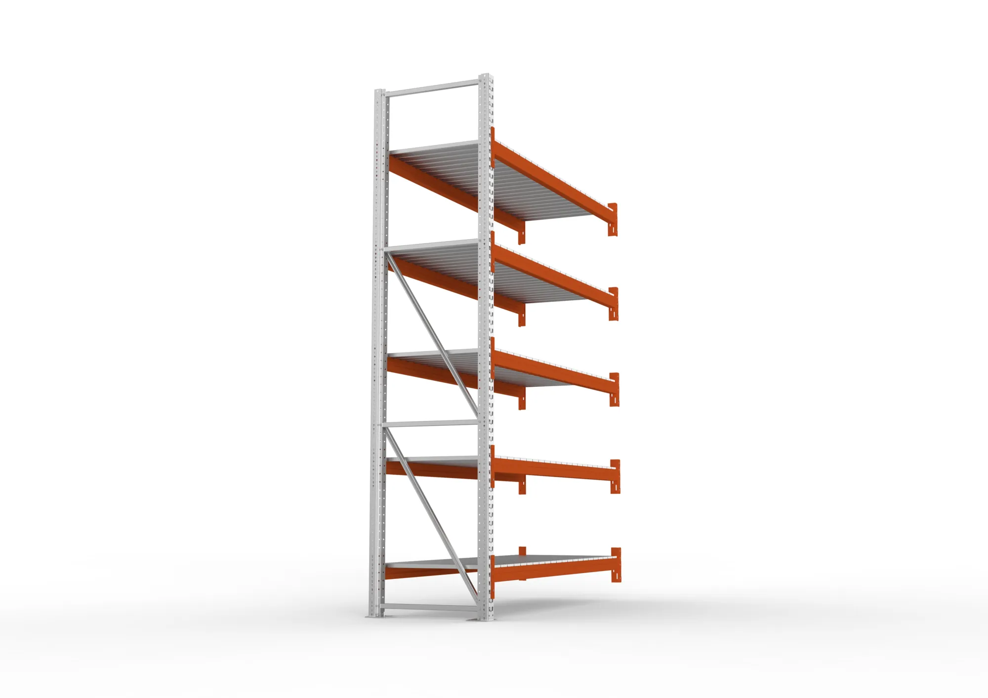 META MULTIPAL | Großfachregal | Anbauregal | 3300 x 2225 x 800 mm | Fachlast 1700 kg | 5 Ebenen | Stahlpaneele | verzinkt