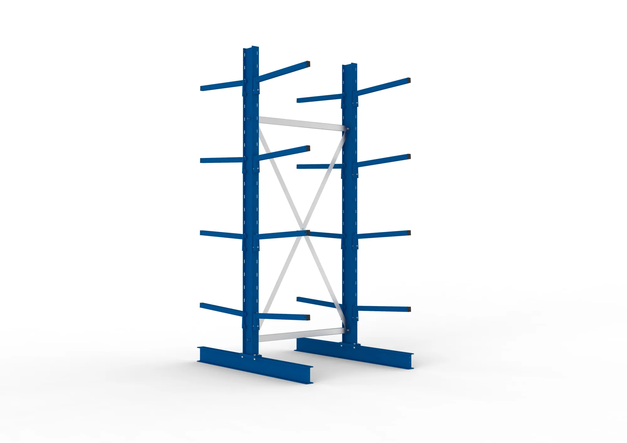META MULTISTRONG L | Kragarmregal | Grundregal | 2500 x 1000 x 600 mm | Armlast 140 kg | doppelseitig | 4+1 Ebenen