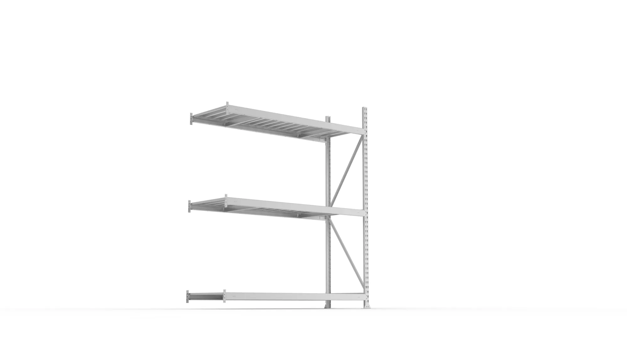 META MINI-RACK Weitspannregal | Anbauregal | 2200 x 1800 x 650 mm | Fachlast 600 kg | Stahlpaneelböden | 3 Ebenen