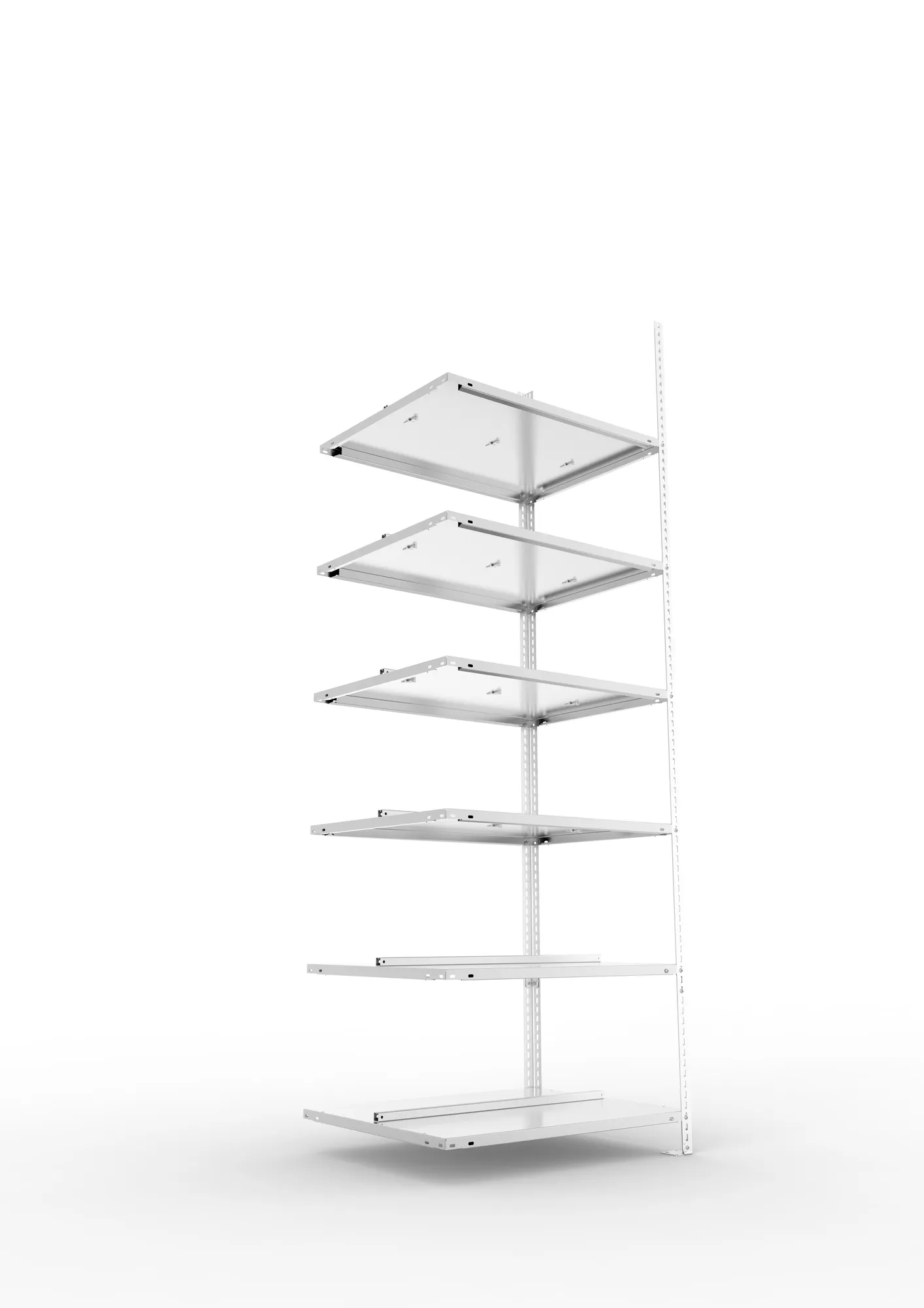 META FIX COMPACT | Büro-Schraubregal | Anbauregal | 2200 x 750 x 600 mm | Fachlast 100 kg | 6 Ebenen | verzinkt