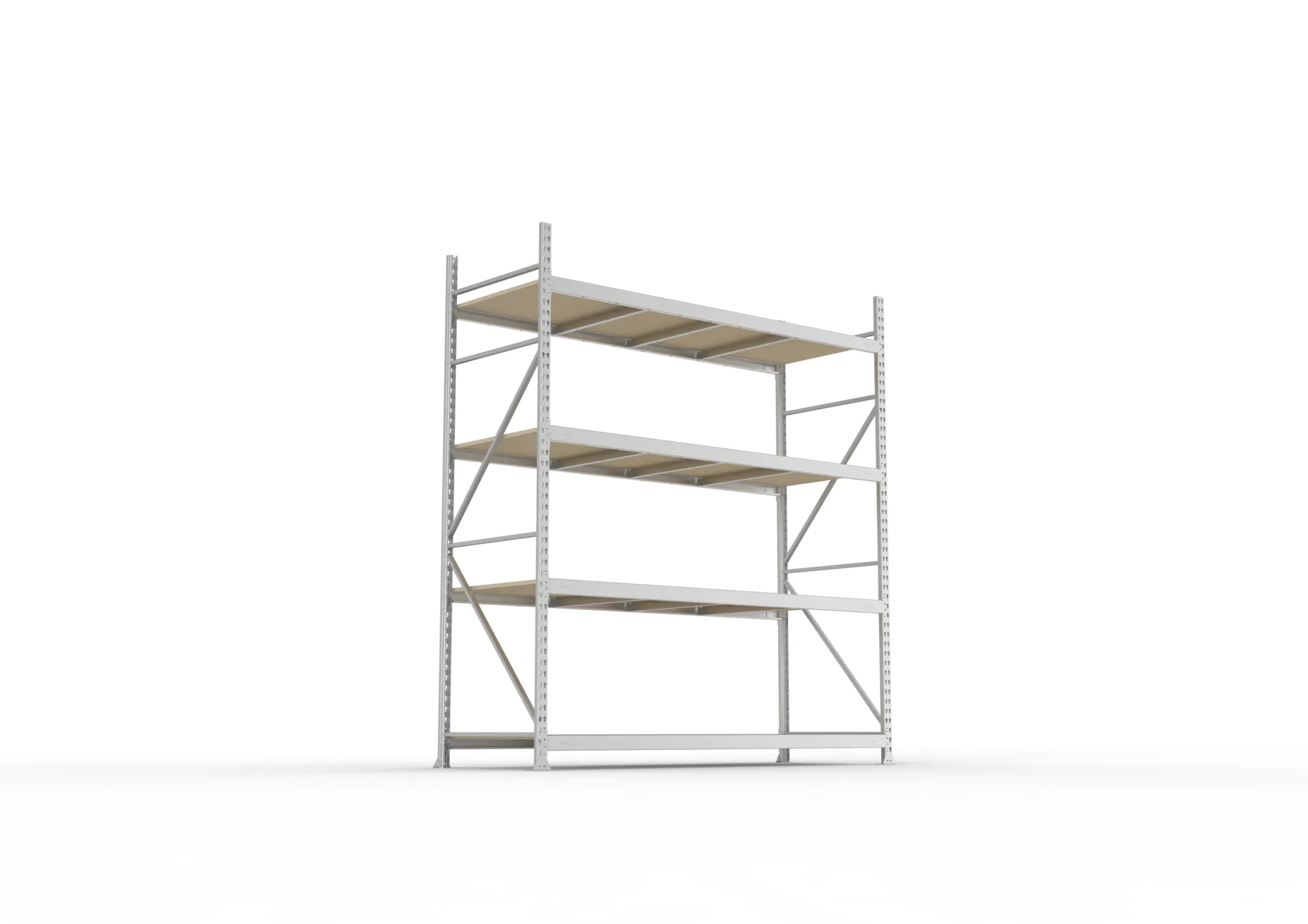 META MINI-RACK Weitspannregal | Grundregal | 2500 x 2200 x 800 mm | Fachlast 600 kg | Spanplattenböden | 4 Ebenen