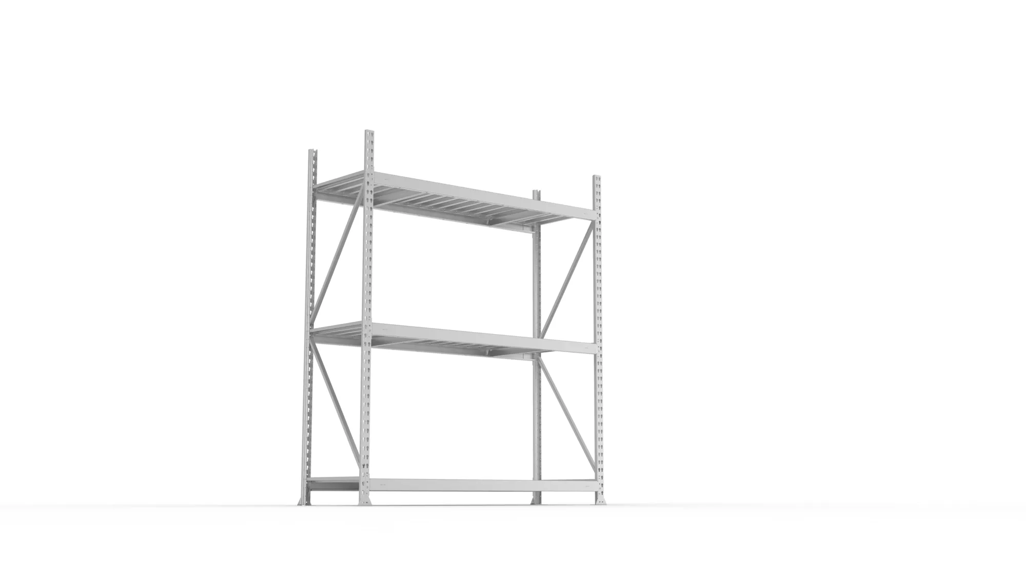 META MINI-RACK Weitspannregal | Grundregal | 2200 x 1800 x 650 mm | Fachlast 600 kg | Stahlpaneelböden | 3 Ebenen