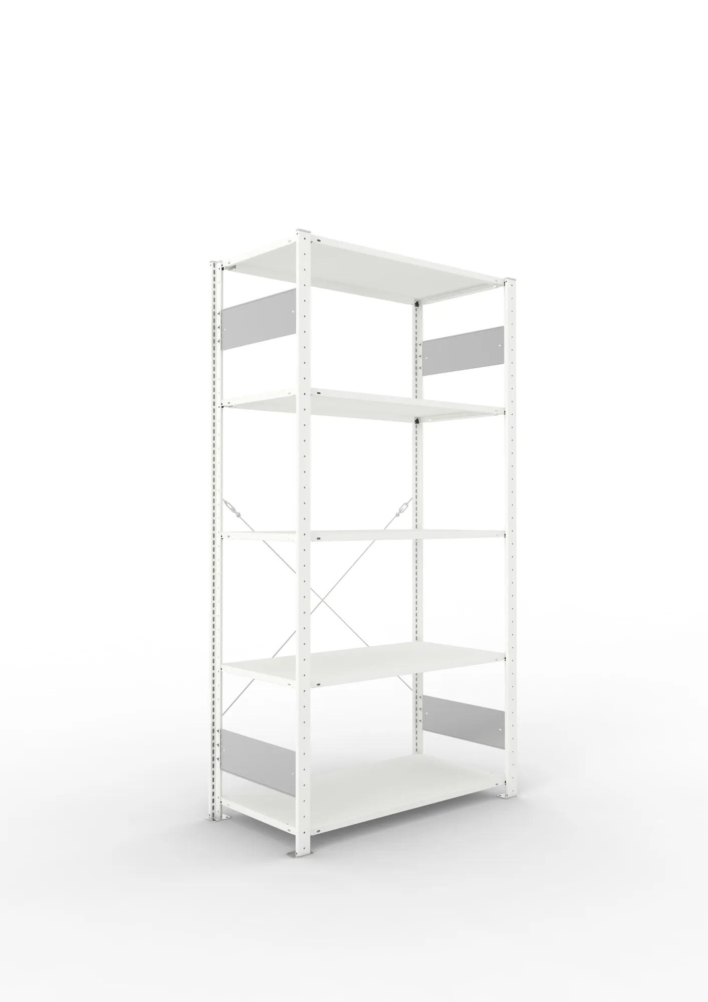 META CLIP S3 | Fachbodenregal | Grundregal | 2000 x 1000 x 500 mm | Fachlast 80 kg | 4+1 Ebenen | RAL 7035