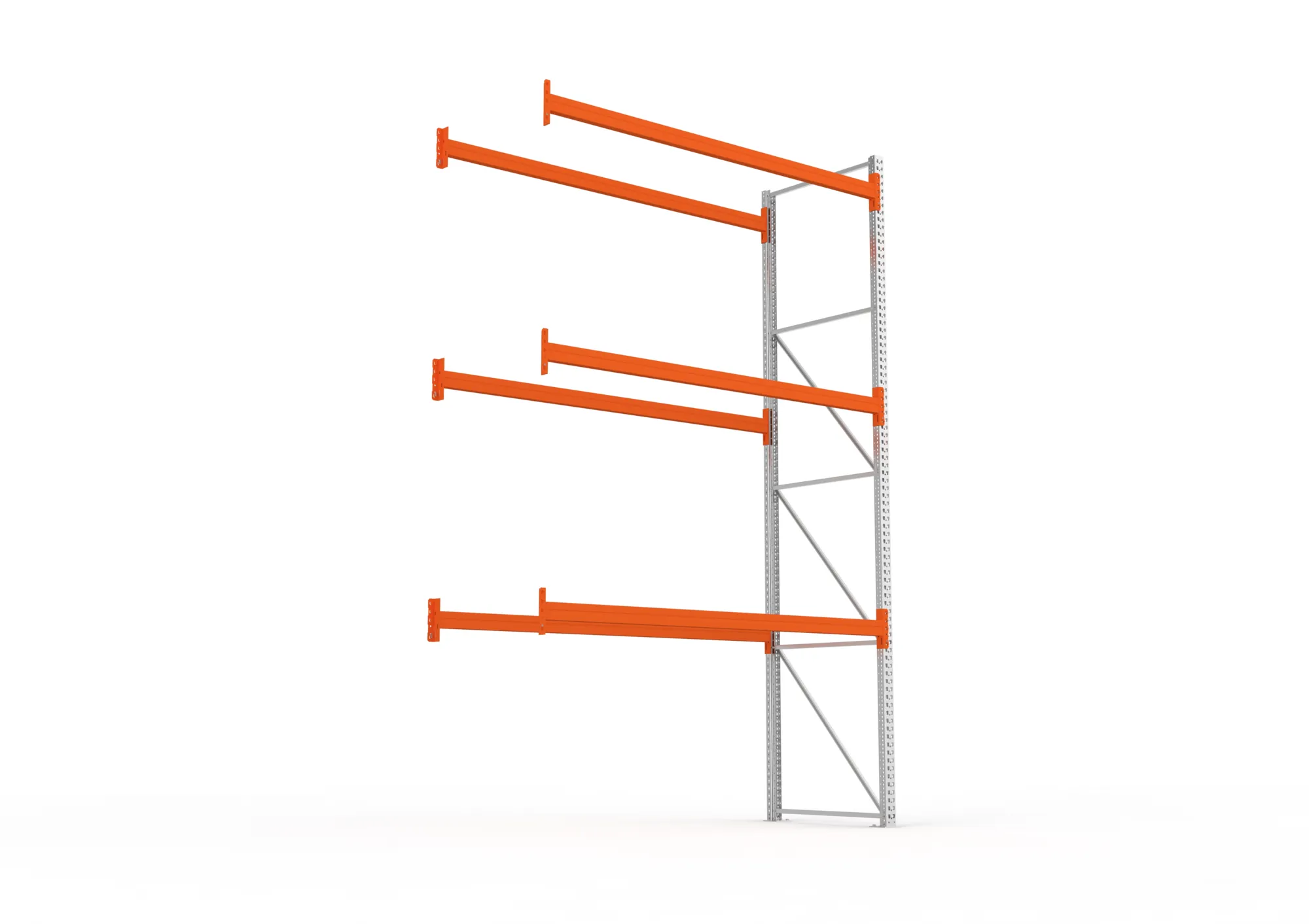 META MULTIPAL | Palettenregal | Anbauregal | 4400 x 2700 x 1100 mm | Fachlast 780 kg | 4 Ebenen | 12 Paletten | verzinkt