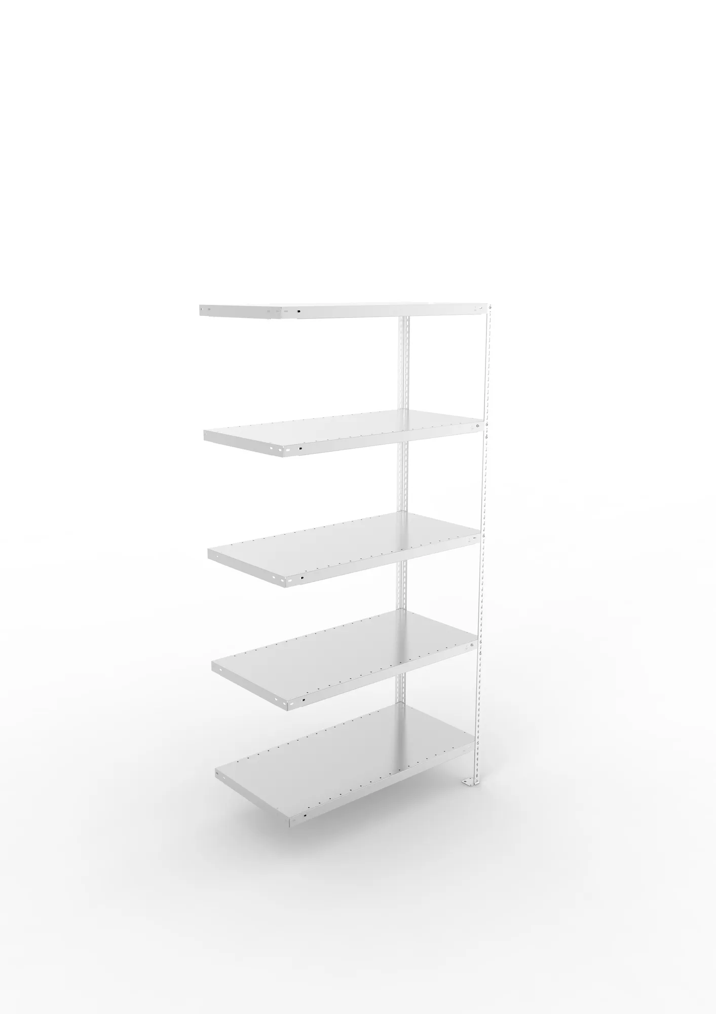 META FIX | Fachbodenregal | Anbauregal | 2000 x 1000 x 500 mm | Fachlast 100 kg | 5 Ebenen | verzinkt