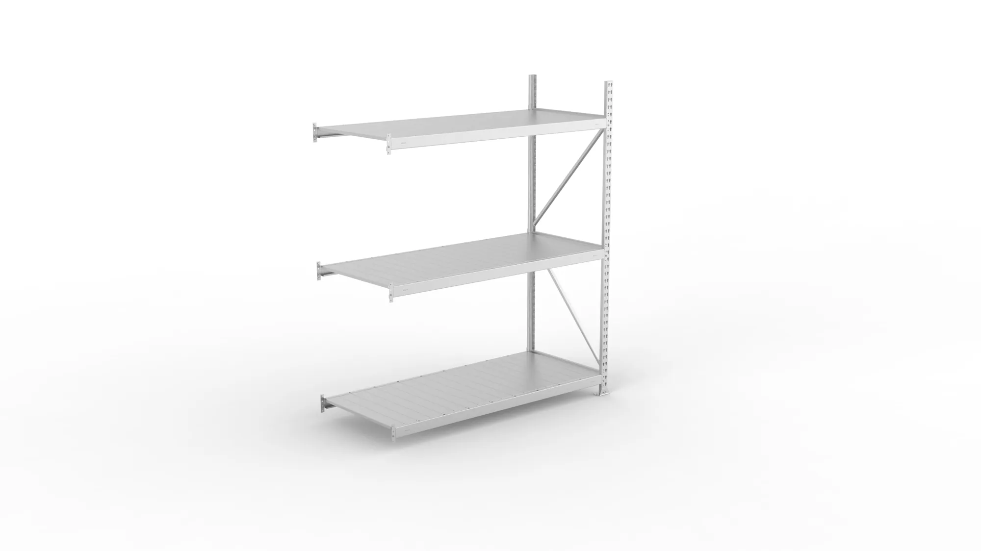 META MINI-RACK Weitspannregal | Anbauregal | 2200 x 1800 x 800 mm | Fachlast 600 kg | Stahlpaneelböden | 3 Ebenen