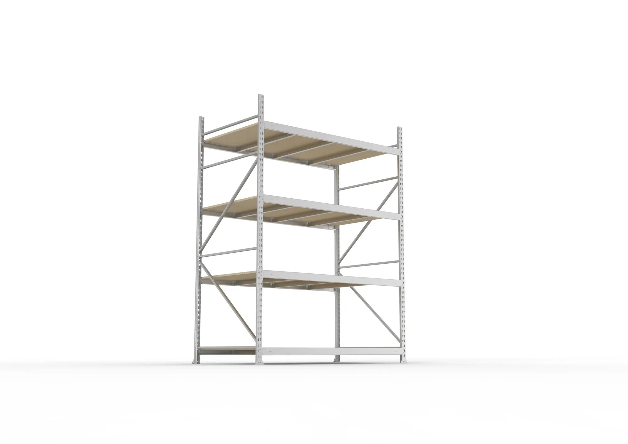 META MINI-RACK Weitspannregal | Grundregal | 2500 x 1800 x 1050 mm | Fachlast 600 kg | Spanplattenböden | 4 Ebenen