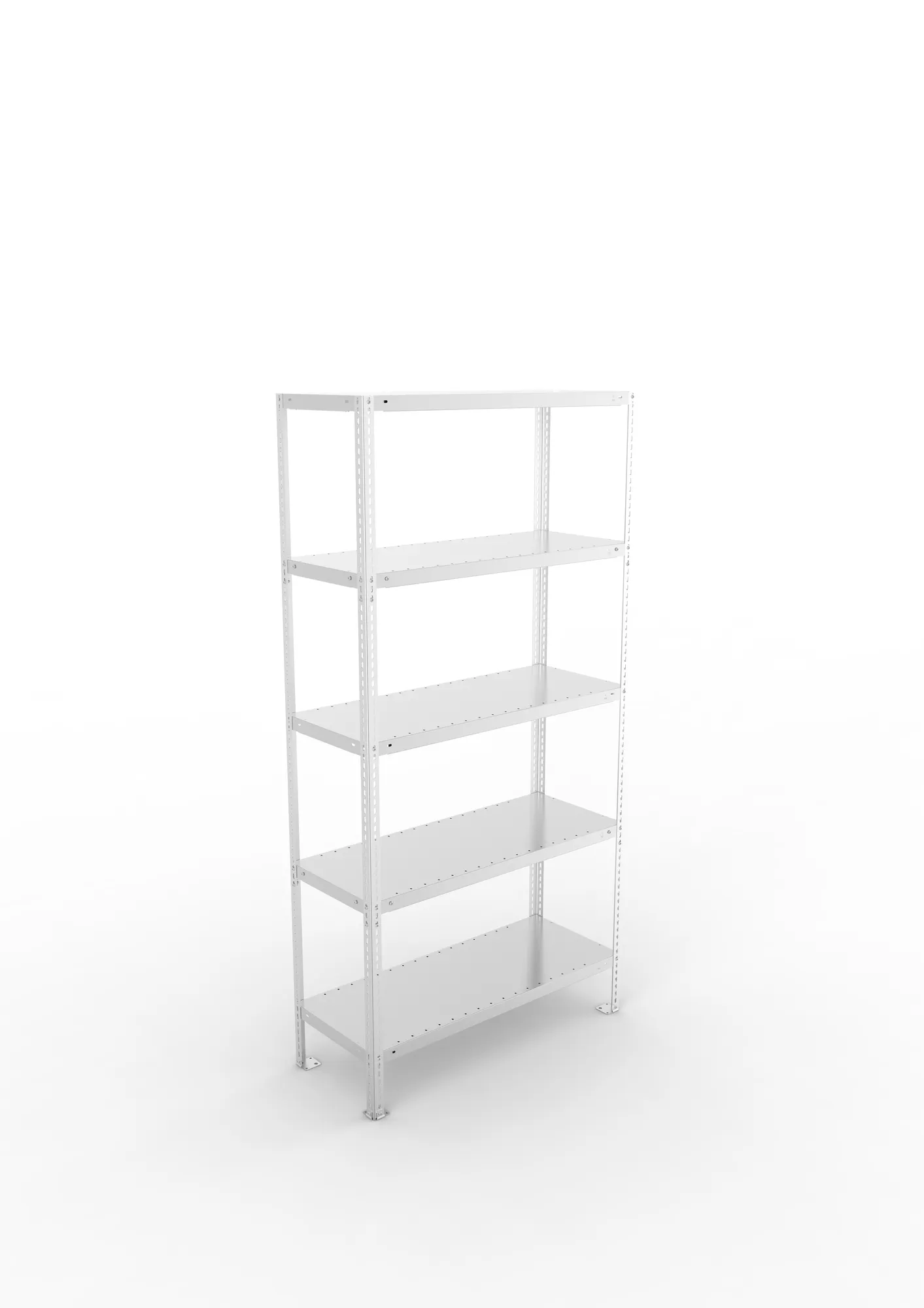 META FIX | Fachbodenregal | Grundregal | 2000 x 1000 x 400 mm | Fachlast 100 kg | 5 Ebenen | verzinkt