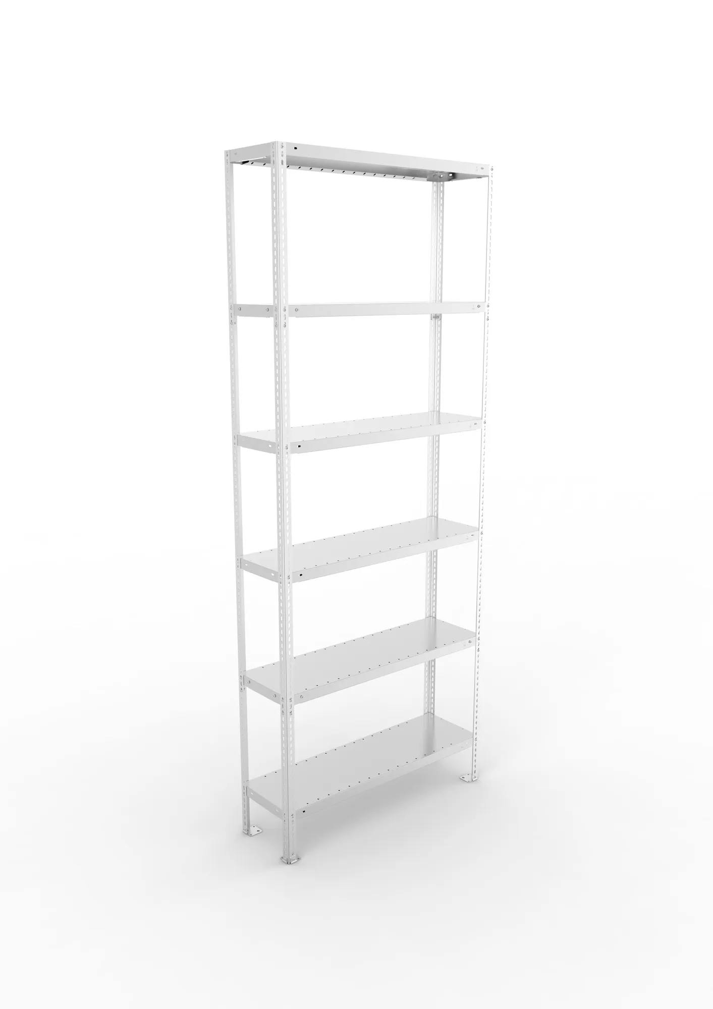 META FIX | Fachbodenregal | Grundregal | 2500 x 1000 x 300 mm | Fachlast 100 kg | 6 Ebenen | verzinkt
