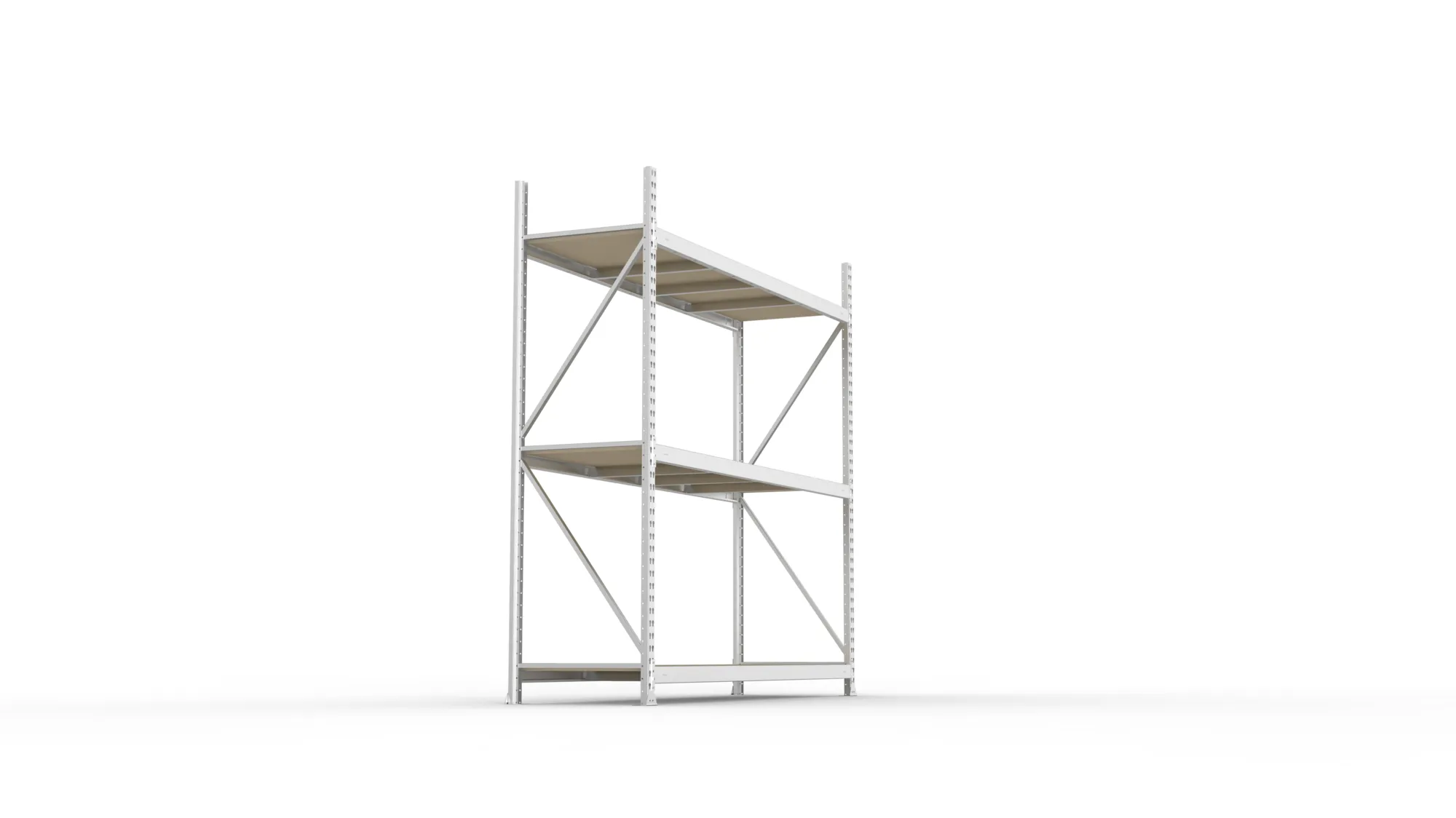 META MINI-RACK Weitspannregal | Grundregal | 2200 x 2200 x 650 mm | Fachlast 600 kg | Spanplattenböden | 3 Ebenen