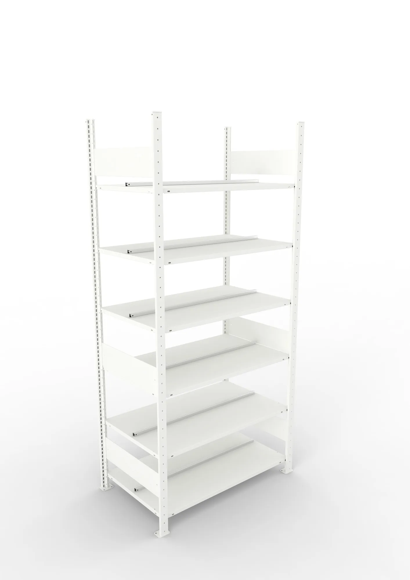 META COMPACT | Büro-Steckregal | Grundregal | 2200 x 1000 x 600 mm | Fachlast 100 kg | 6 Ebenen | RAL 7035