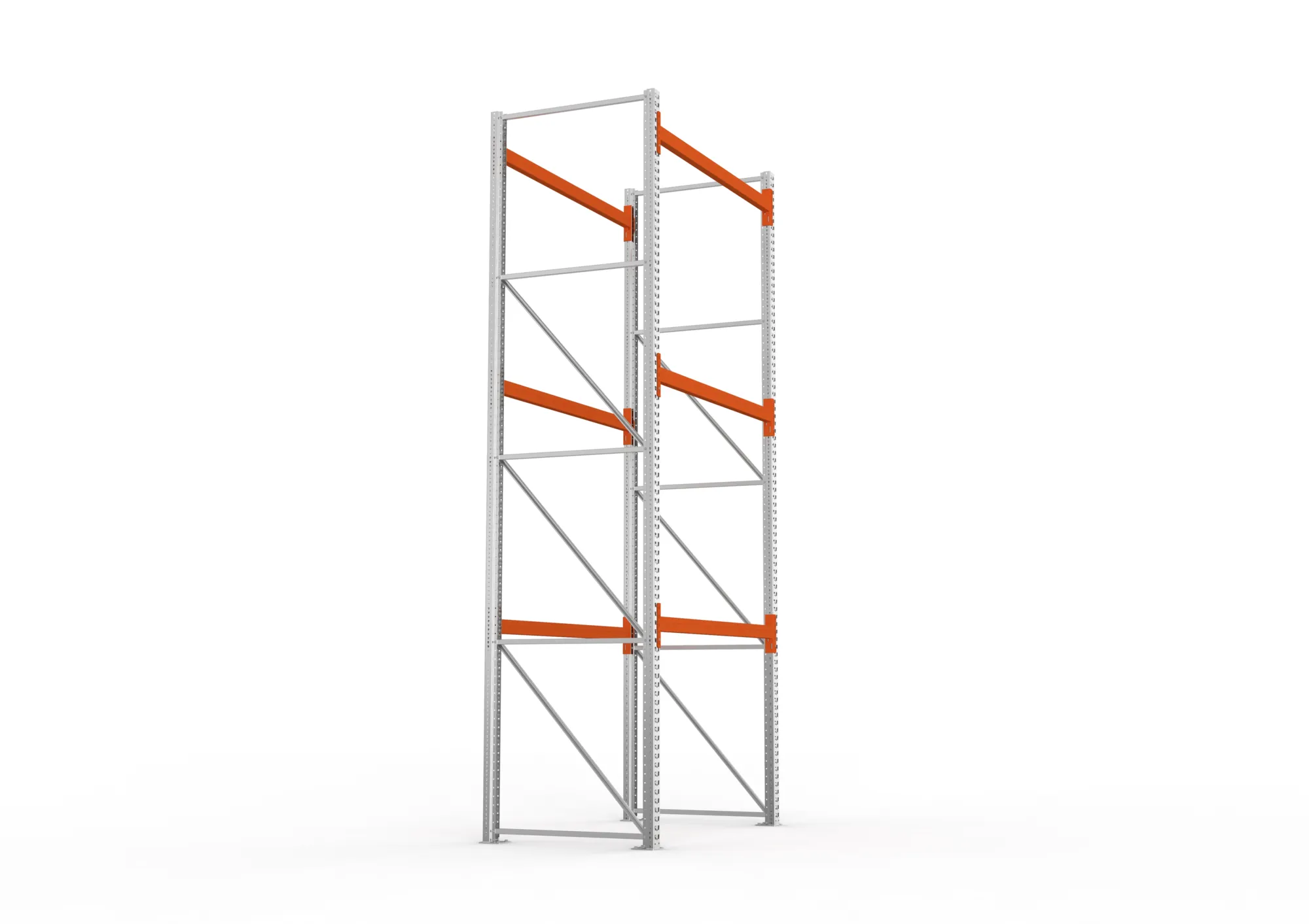 META MULTIPAL | Palettenregal | Grundregal | 4400 x 1825 x 1100 mm | Fachlast 1100 kg | 4 Ebenen | 8 Paletten | verzinkt