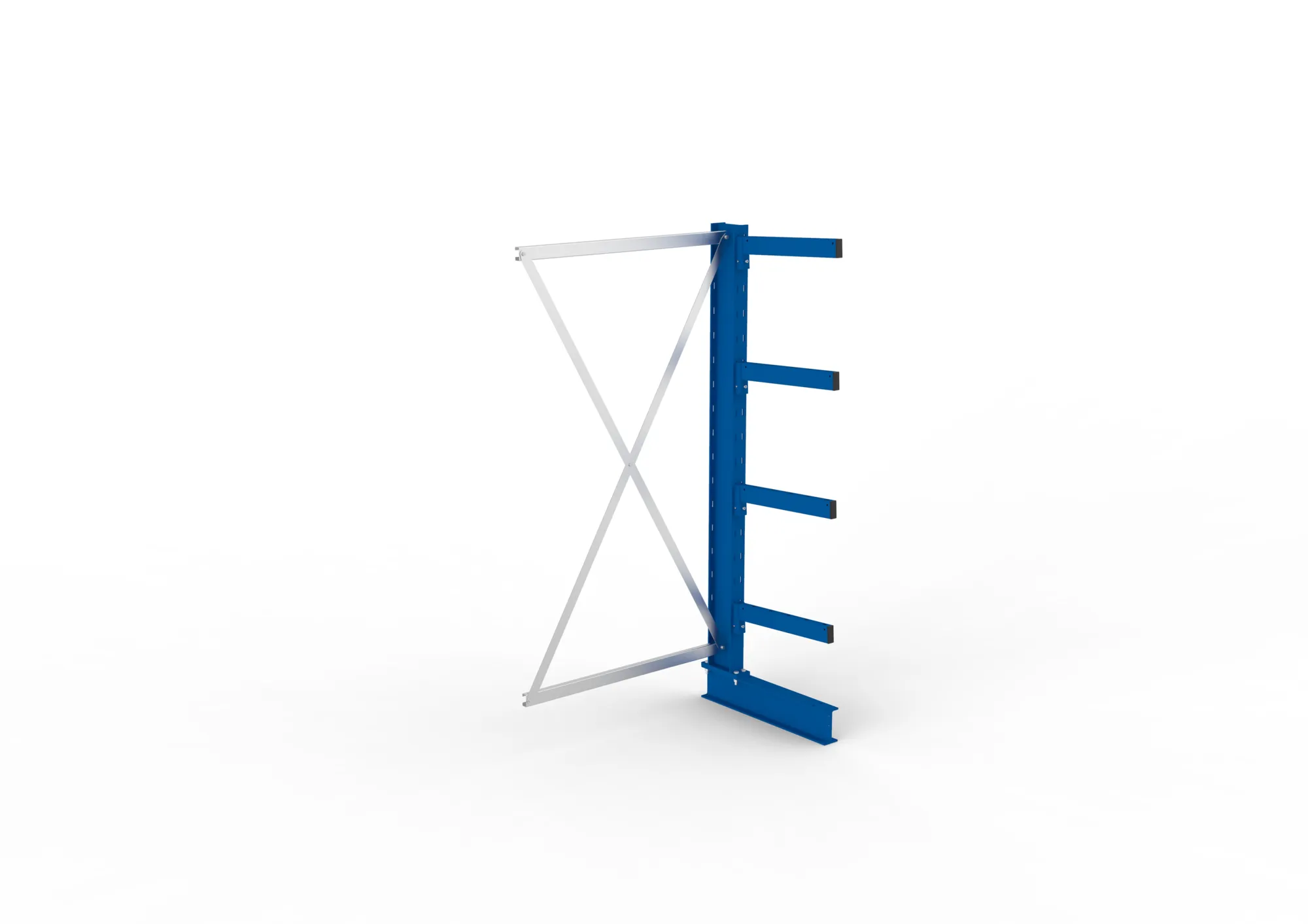 META MULTISTRONG M | Kragarmregal | Anbauregal | 2000 x 1000 x 500 mm | Armlast 430 kg | einseitig | 4+1 Ebenen