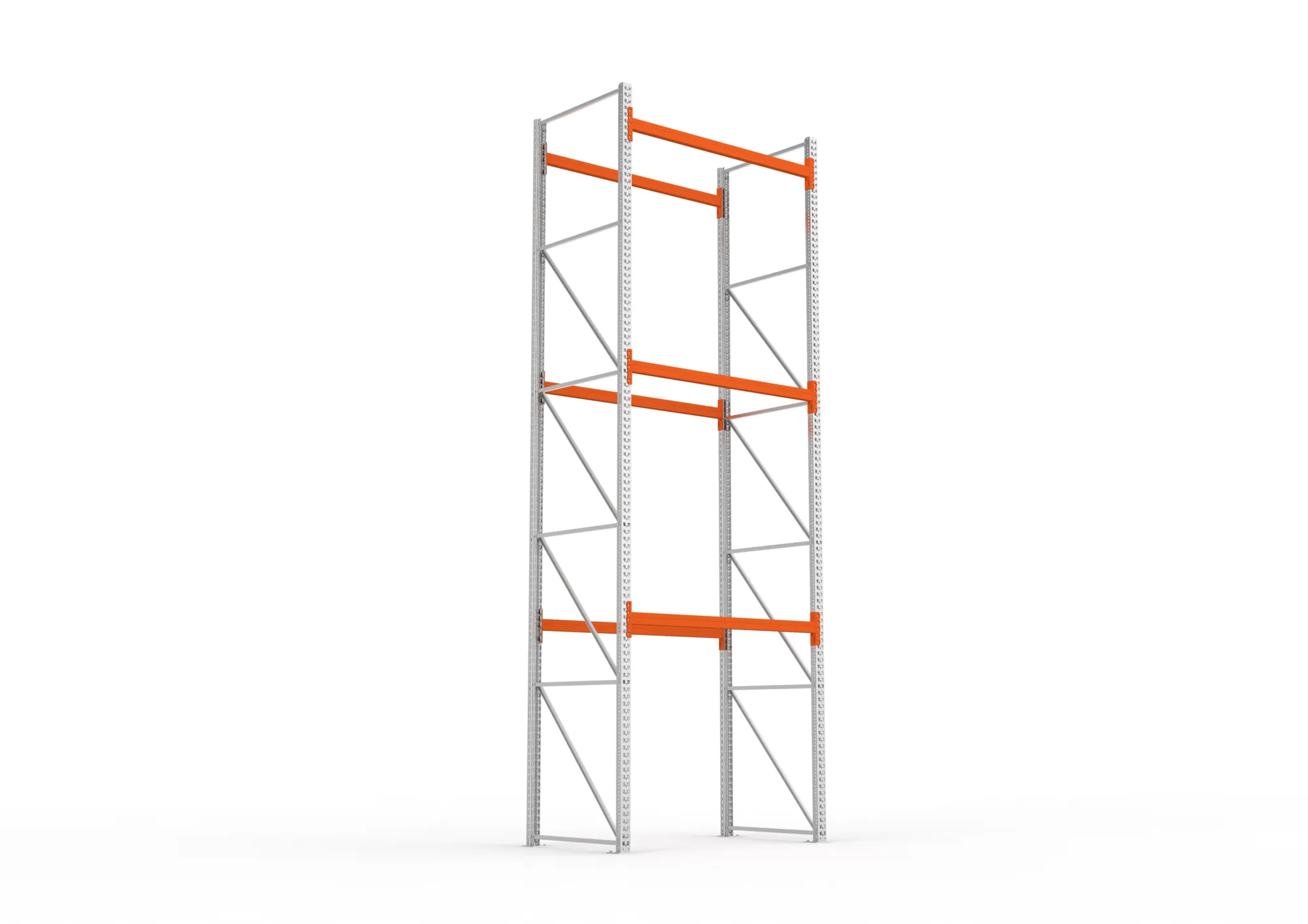 META MULTIPAL | Palettenregal | Grundregal | 5500 x 1825 x 1100 mm | Fachlast 1080 kg | 4 Ebenen | 8 Paletten | verzinkt