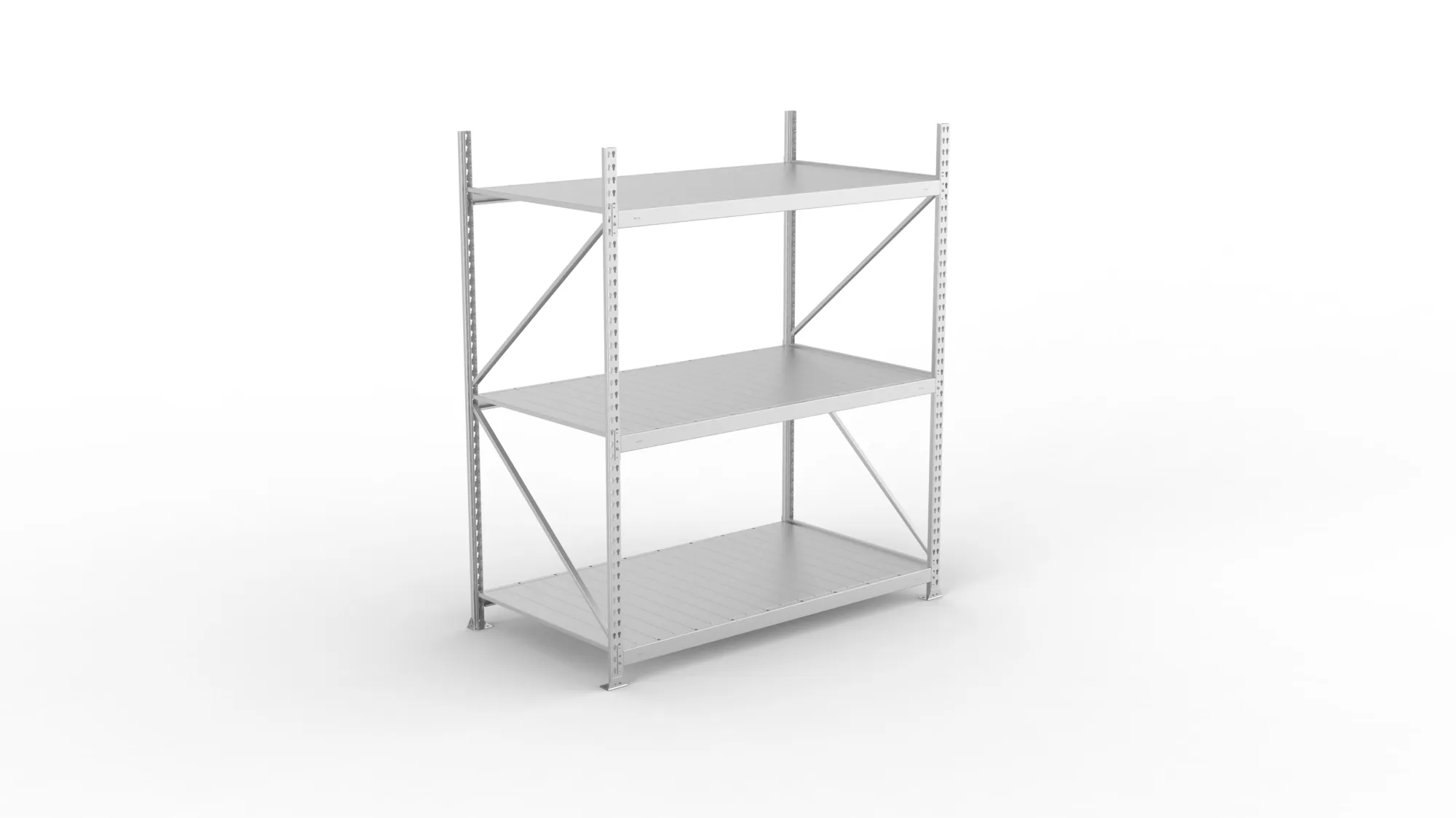 META MINI-RACK Weitspannregal | Grundregal | 2200 x 1800 x 1050 mm | Fachlast 600 kg | Stahlpaneelböden | 3 Ebenen
