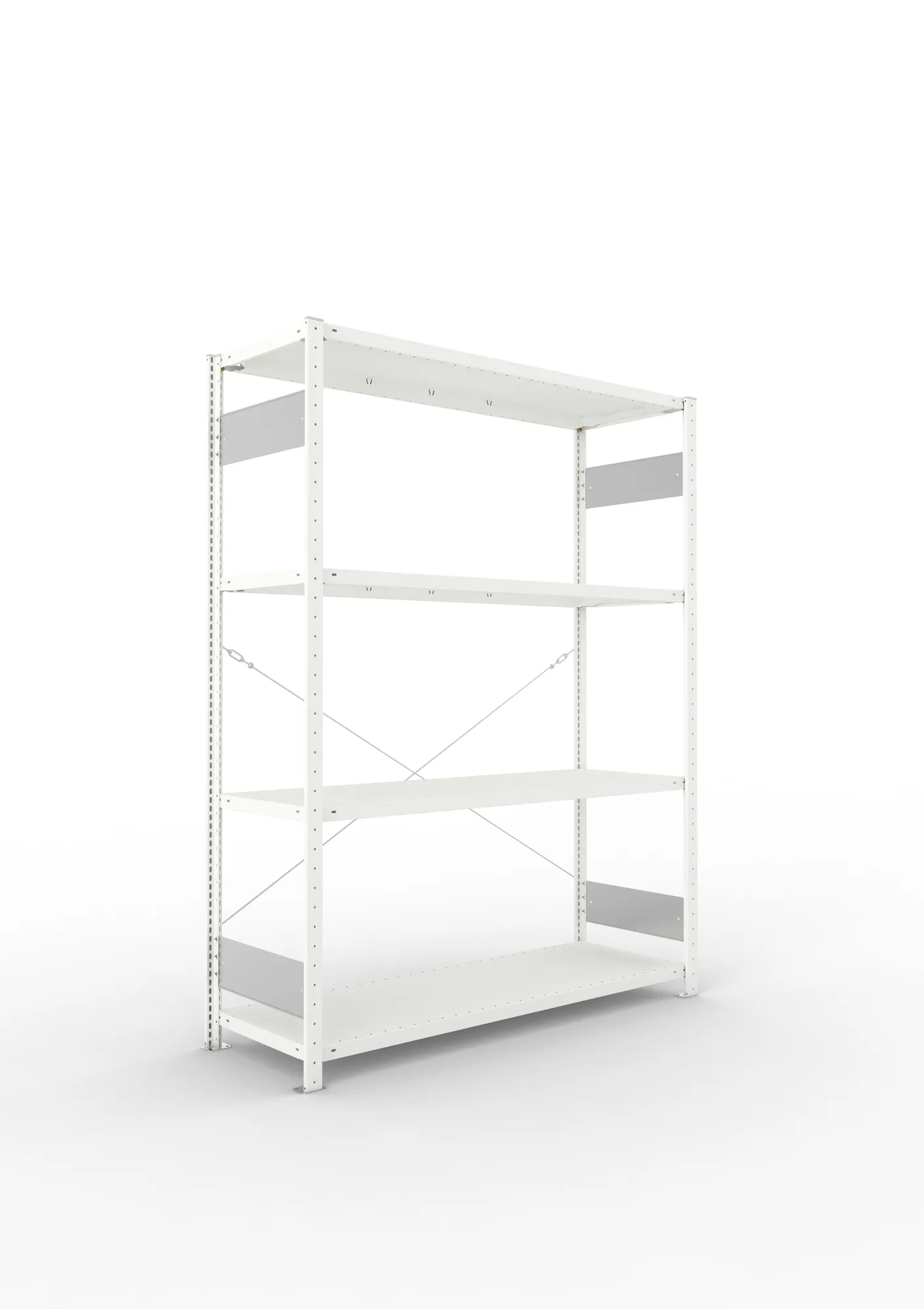 META CLIP S3 | Fachbodenregal | Grundregal | 2000 x 1500 x 500 mm | Fachlast 200 kg | 3+1 Ebenen | RAL 7035
