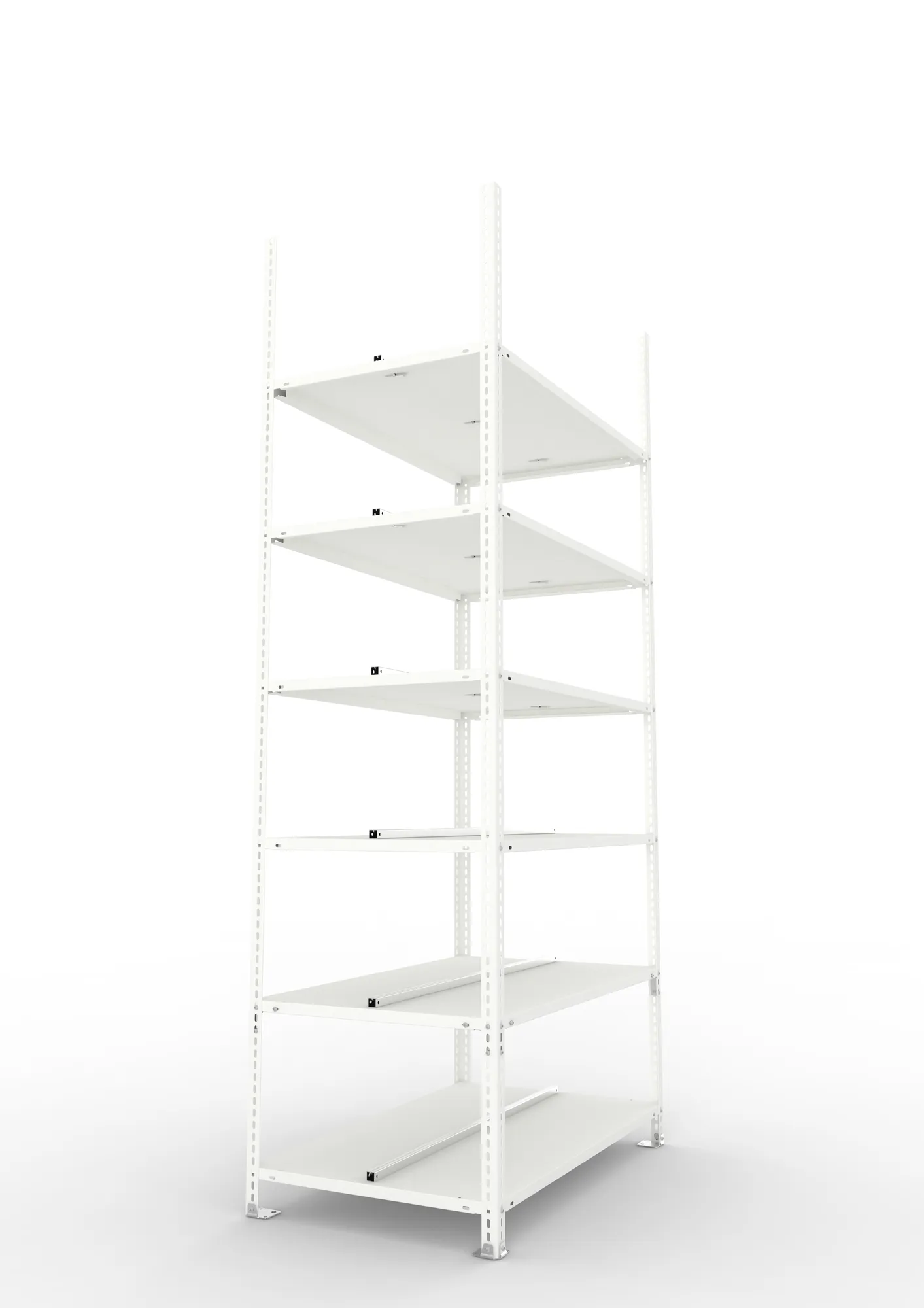 META FIX COMPACT | Büro-Schraubregal | Grundregal | 2200 x 1000 x 600 mm | Fachlast 100 kg | 6 Ebenen | RAL 7035