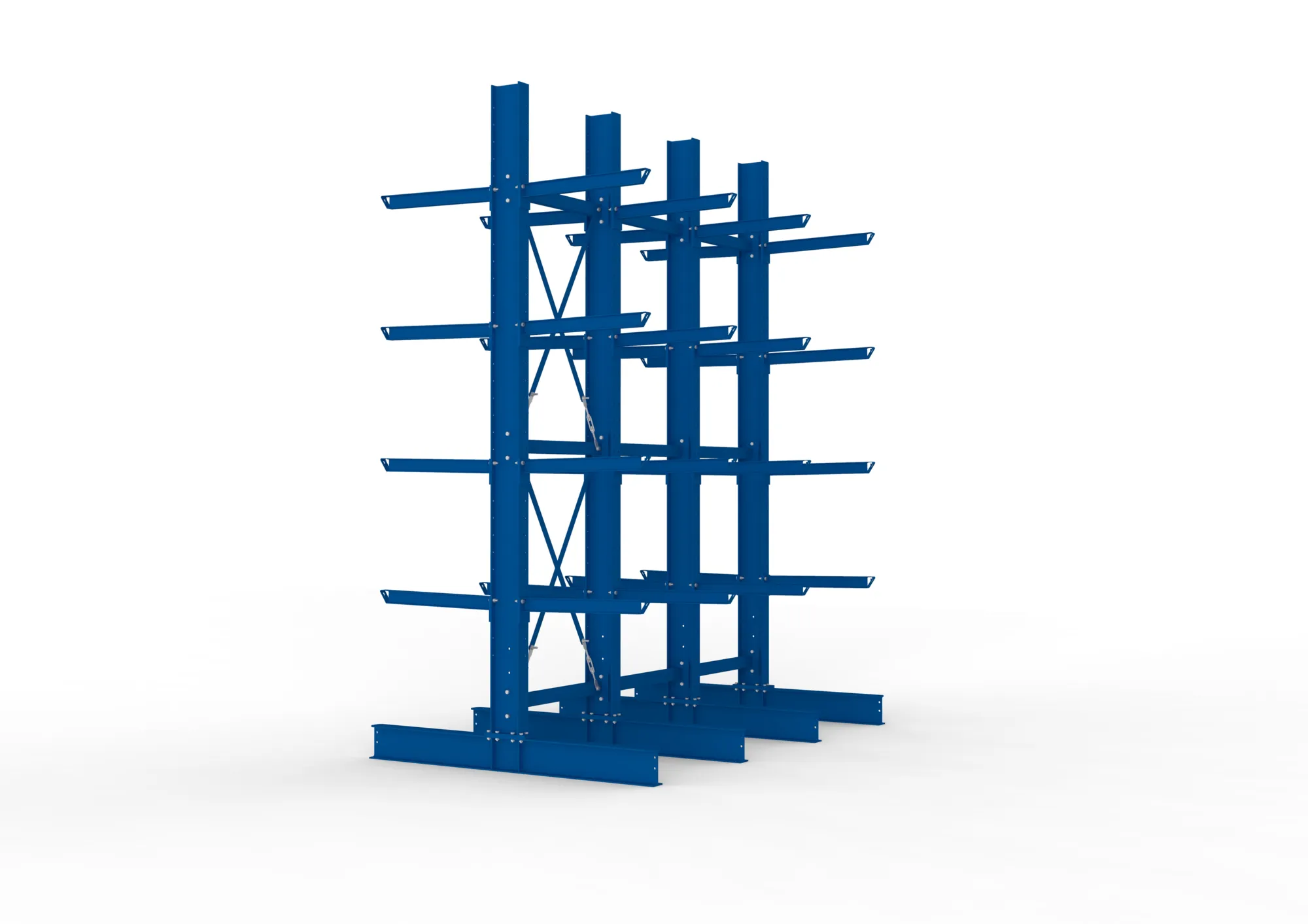 META MULTISTRONG H | Kragarmregal | 3 Felder | 4000 x 3000 x 800 mm | Armlast 630 kg | doppelseitig | 4+1 Ebenen