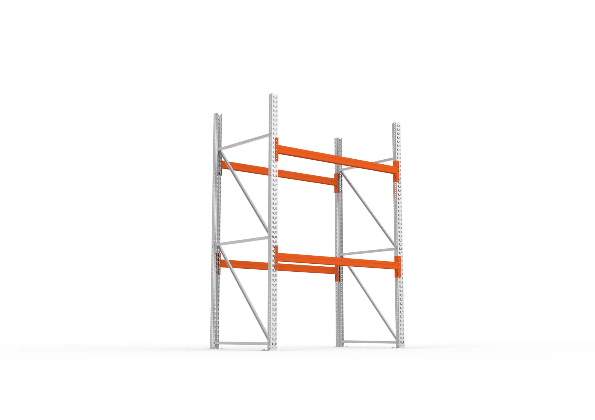 META MULTIPAL | Palettenregal | Grundregal | 2700 x 1825 x 1100 mm | Fachlast 1120 kg | 3 Ebenen | 6 Paletten | verzinkt