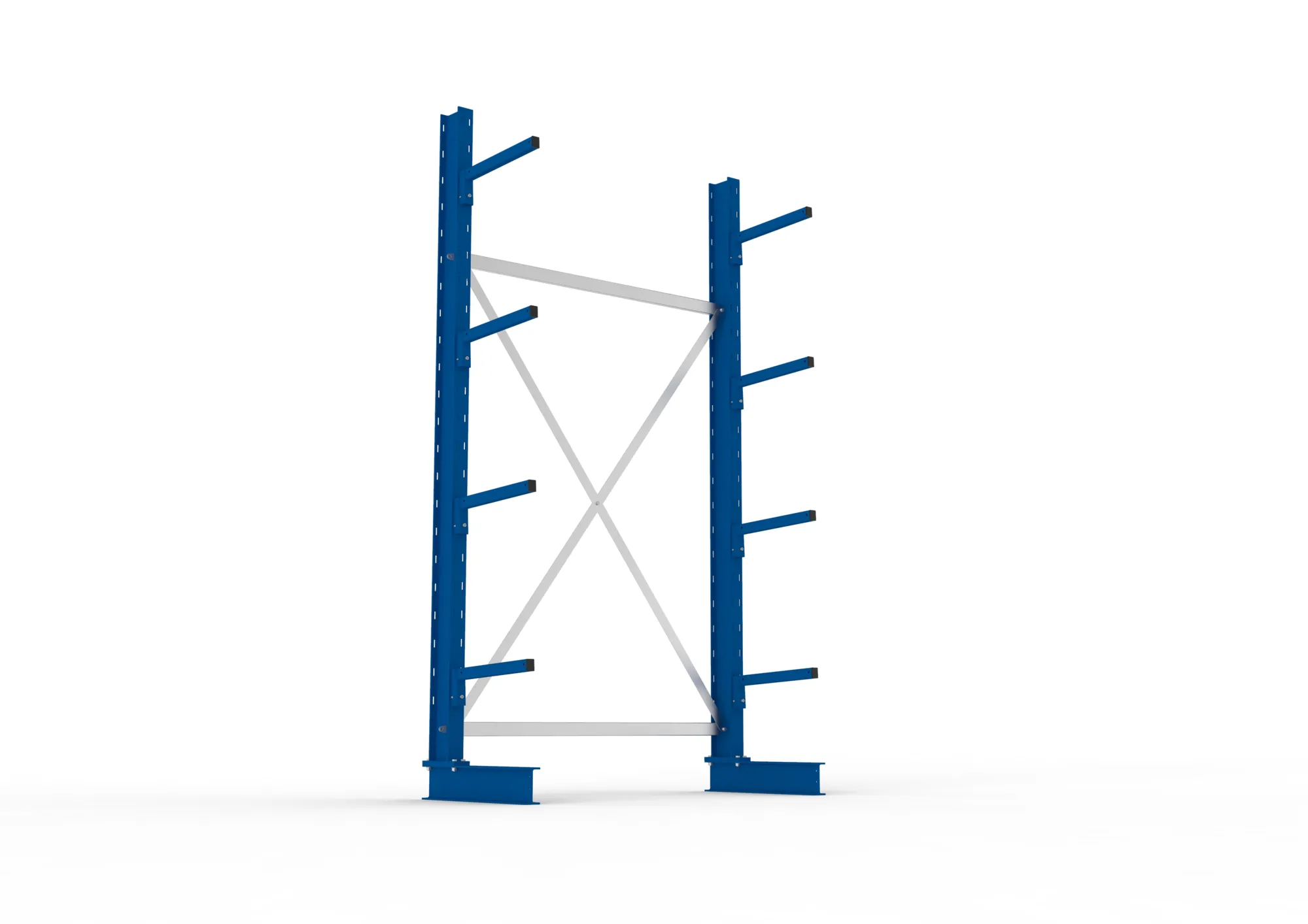 META MULTISTRONG L | Kragarmregal | Grundregal | 2500 x 1300 x 400 mm | Armlast 220 kg | einseitig | 4+1 Ebenen